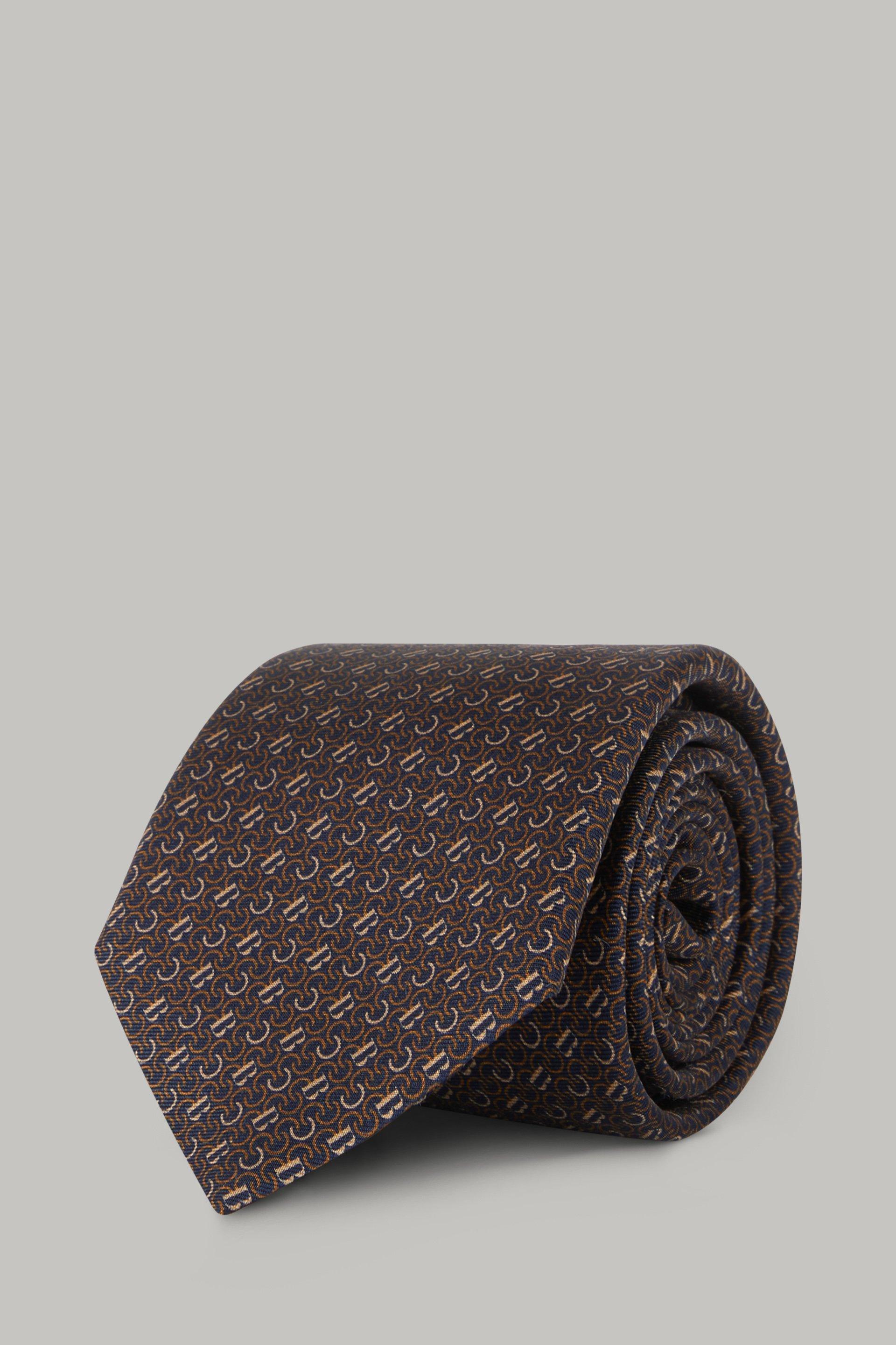 Blue Silk Logo Tie For Men, , large image number 0