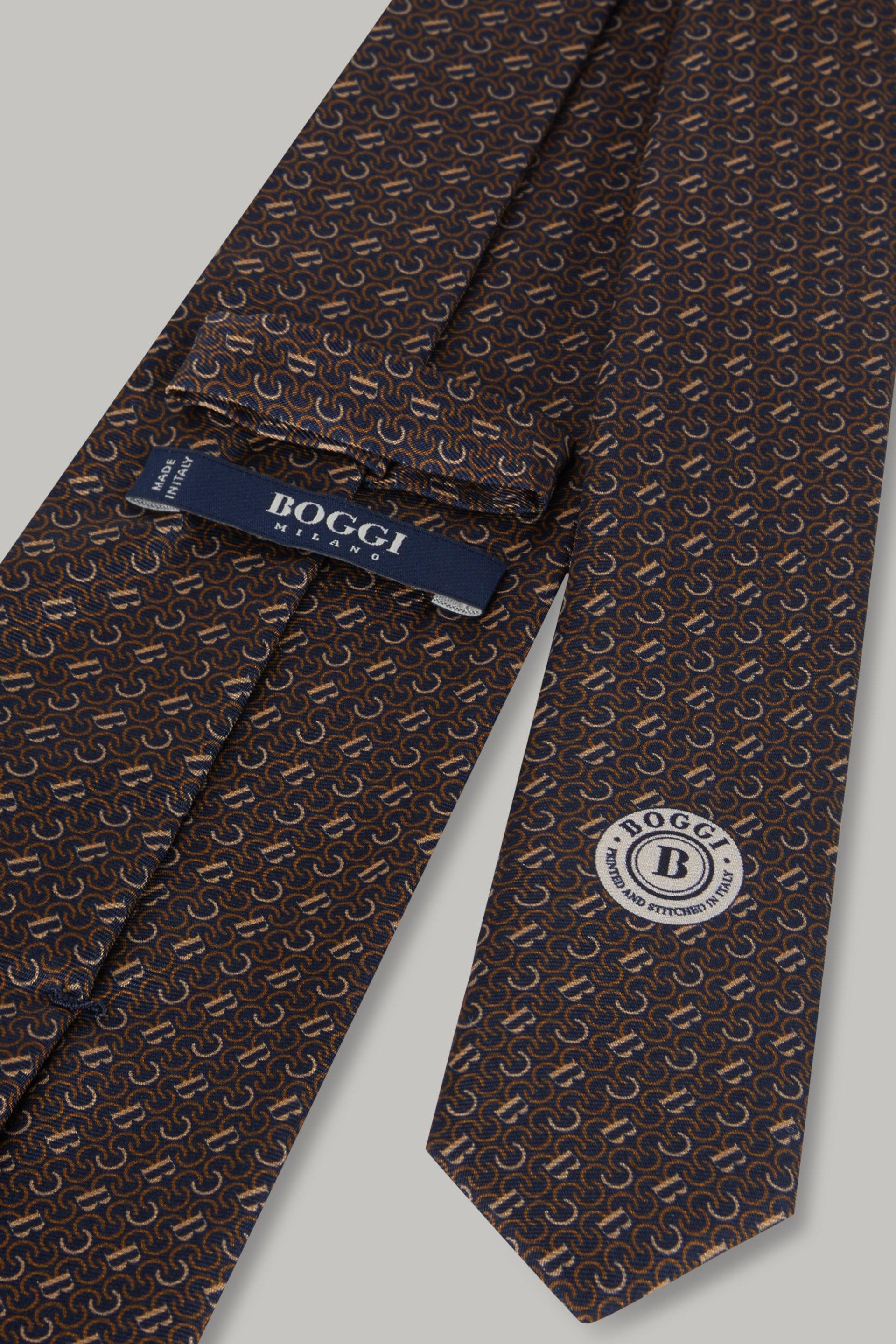 Boggi Milano - Blue Silk Logo Tie For Men