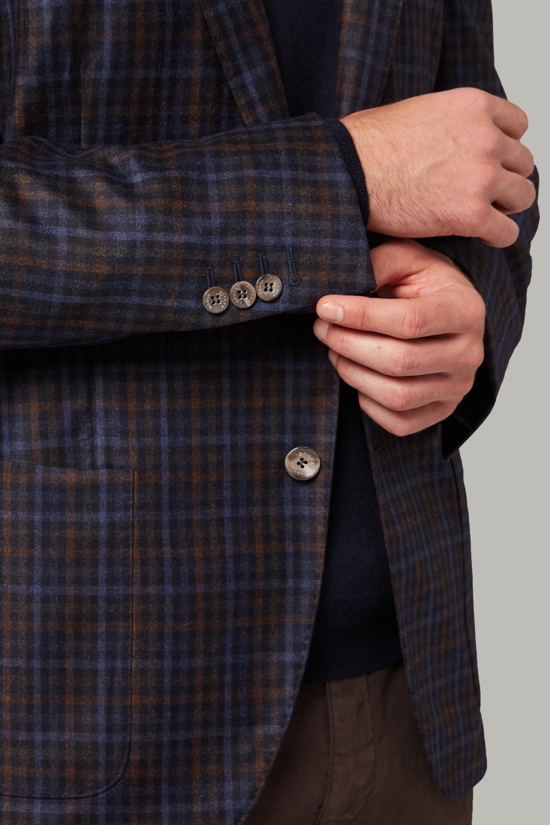 Boggi Milano - Brown And Blue Gingham Flannel Jacket