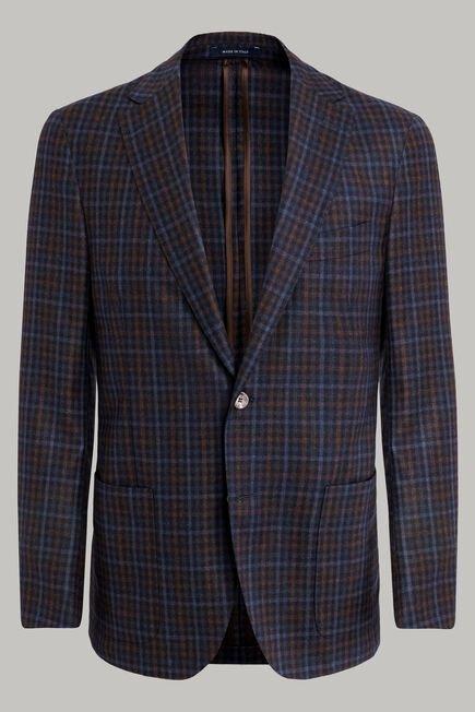 Boggi Milano - Brown And Blue Gingham Flannel Jacket