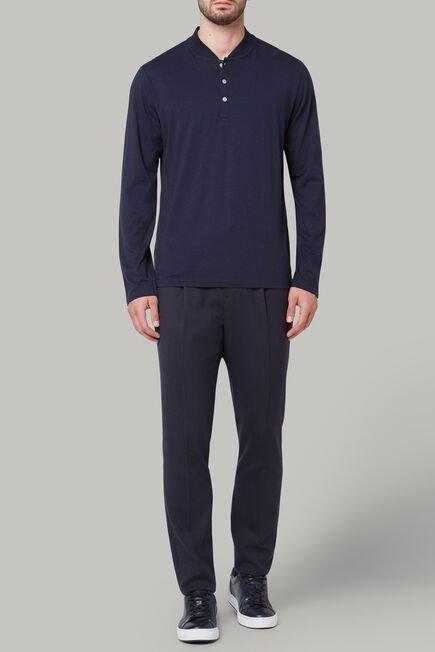 Boggi Milano - Navy Long-Sleeves Cotton Jersey T-Shirt
