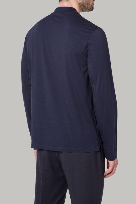 تي شيرت قطن كحلي بأكمام طويلة للرجال - عادي, 3901_NAVY, large image number 2