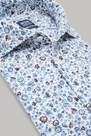 Boggi Milano - Blue Floral Print Cotton Poplin Shirt For Men - Regular