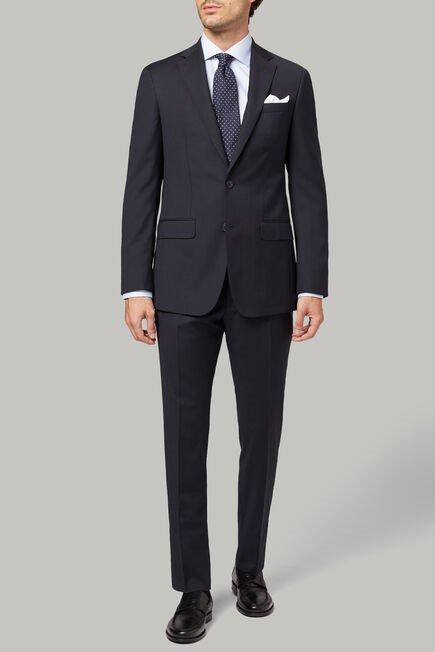 Navy Herringbone Stretch Suit, 3901_NAVY, large image number 1