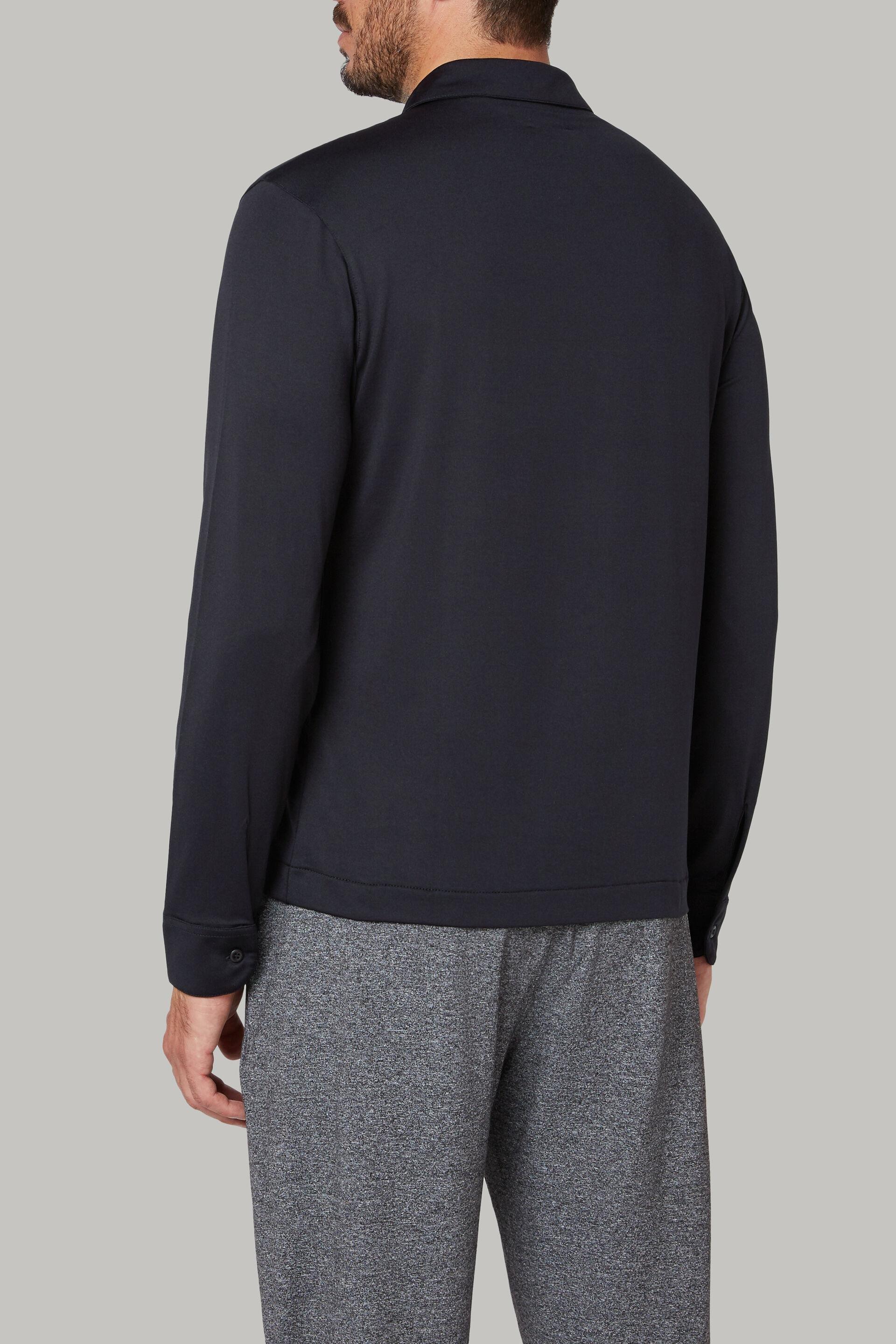 تي شيرت بولو نايلون أسود بأكمام طويلة للرجال - عادي, 3901_NERO, large image number 6