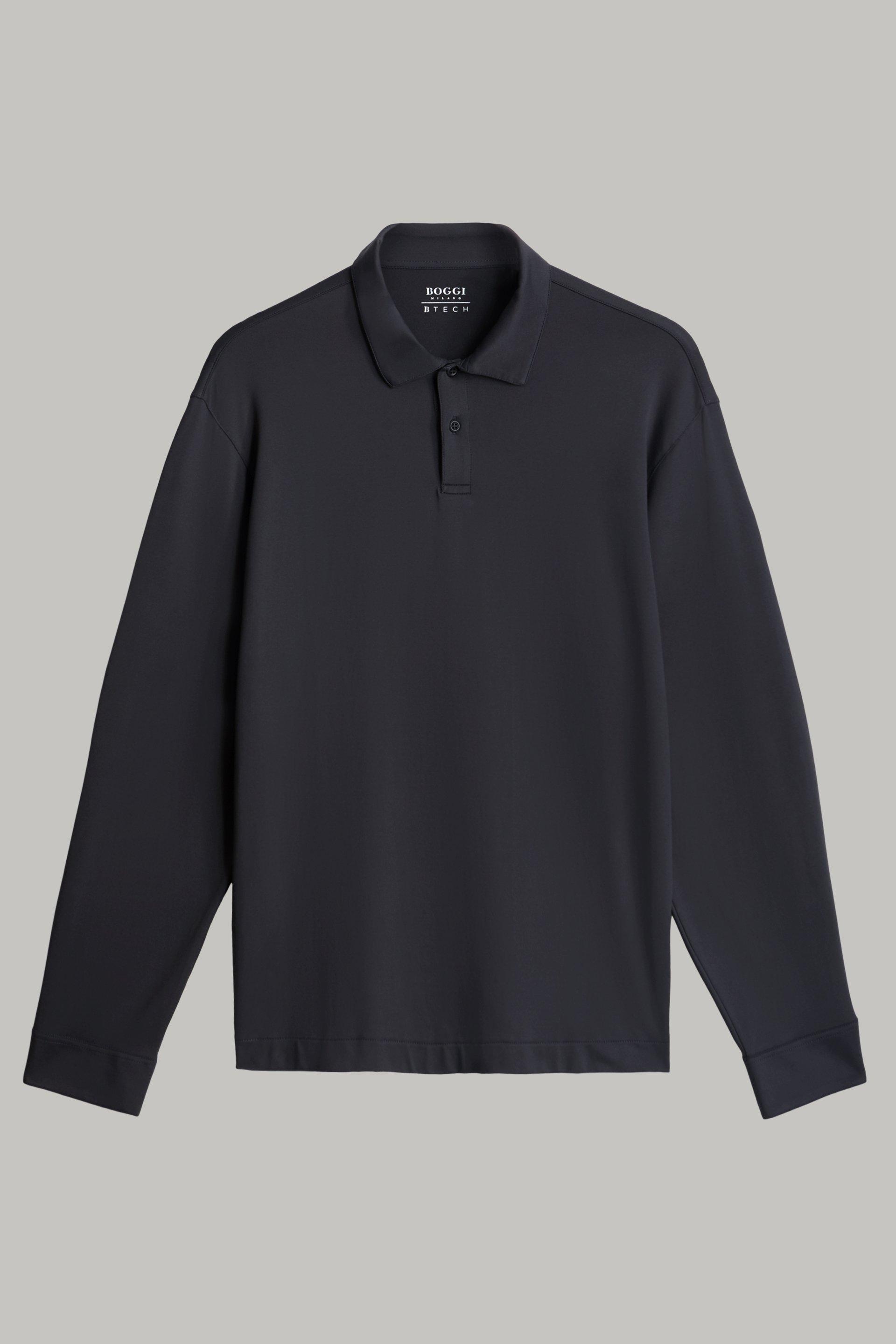 تي شيرت بولو نايلون أسود بأكمام طويلة للرجال - عادي, 3901_NERO, large image number 7