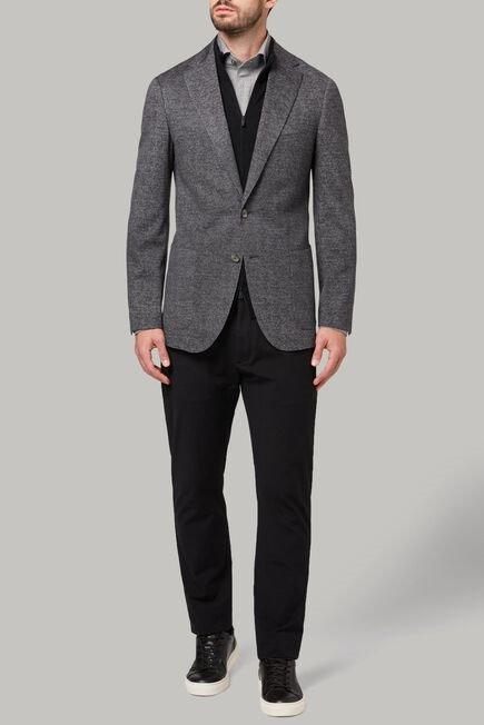 Grey Printed Wool Jersey Jacket, Grey, large image number 0