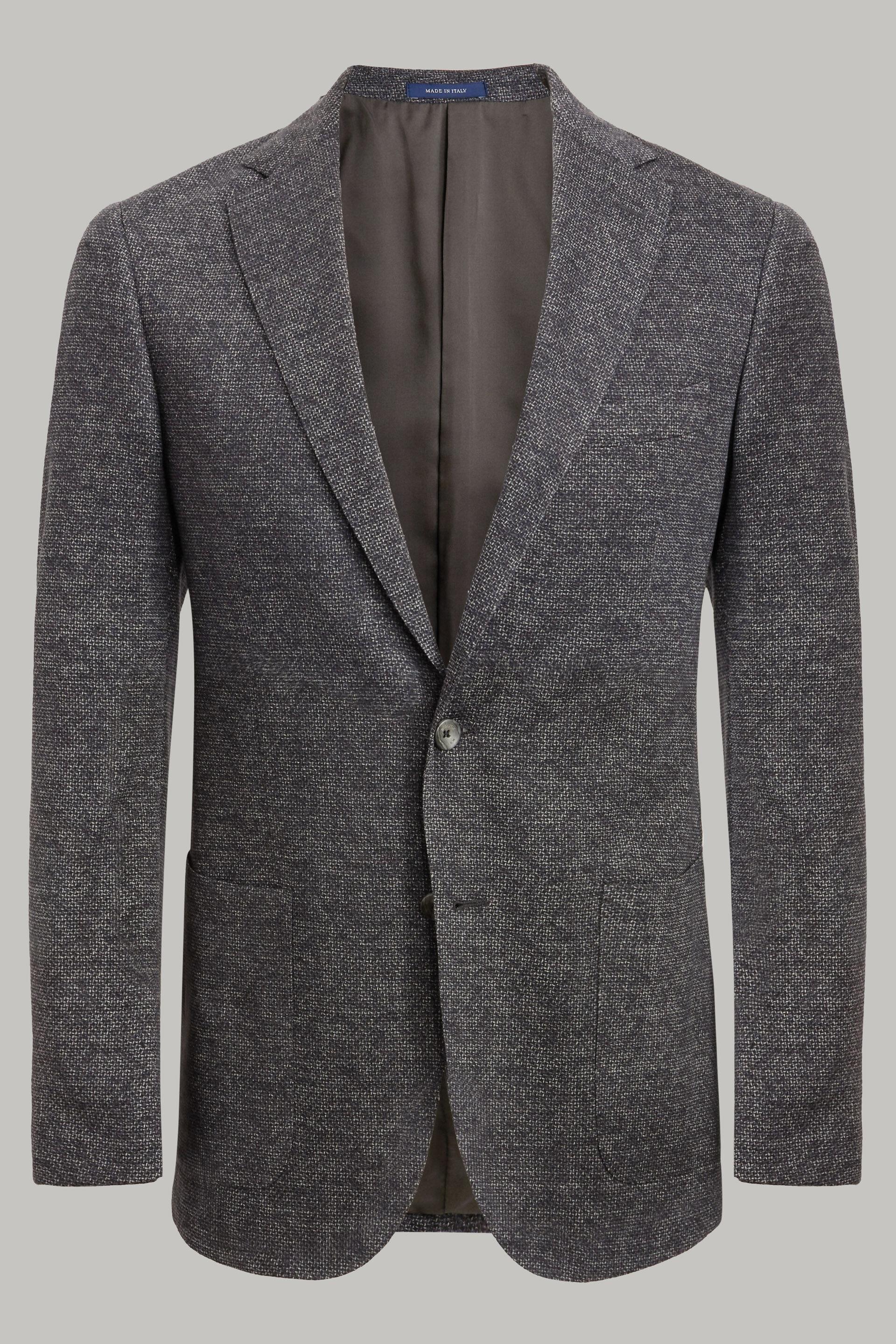 Grey Printed Wool Jersey Jacket, Grey, large image number 1
