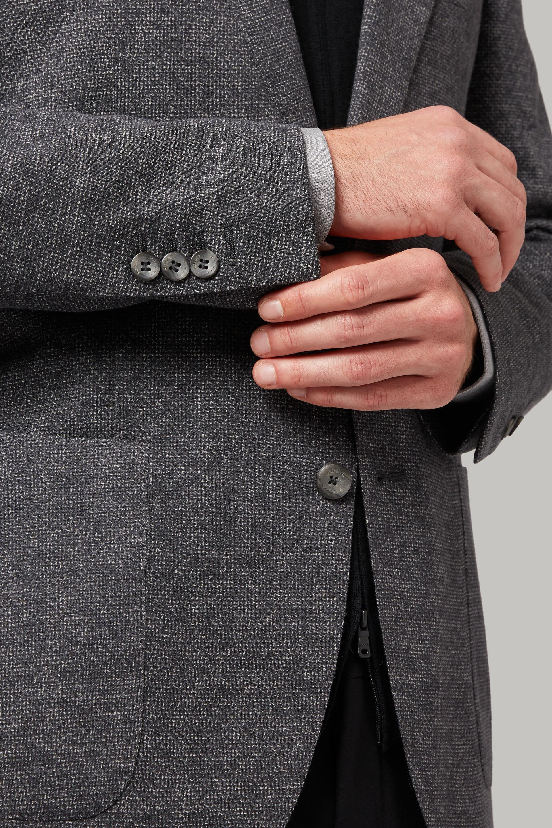 Grey Printed Wool Jersey Jacket, Grey, large image number 4