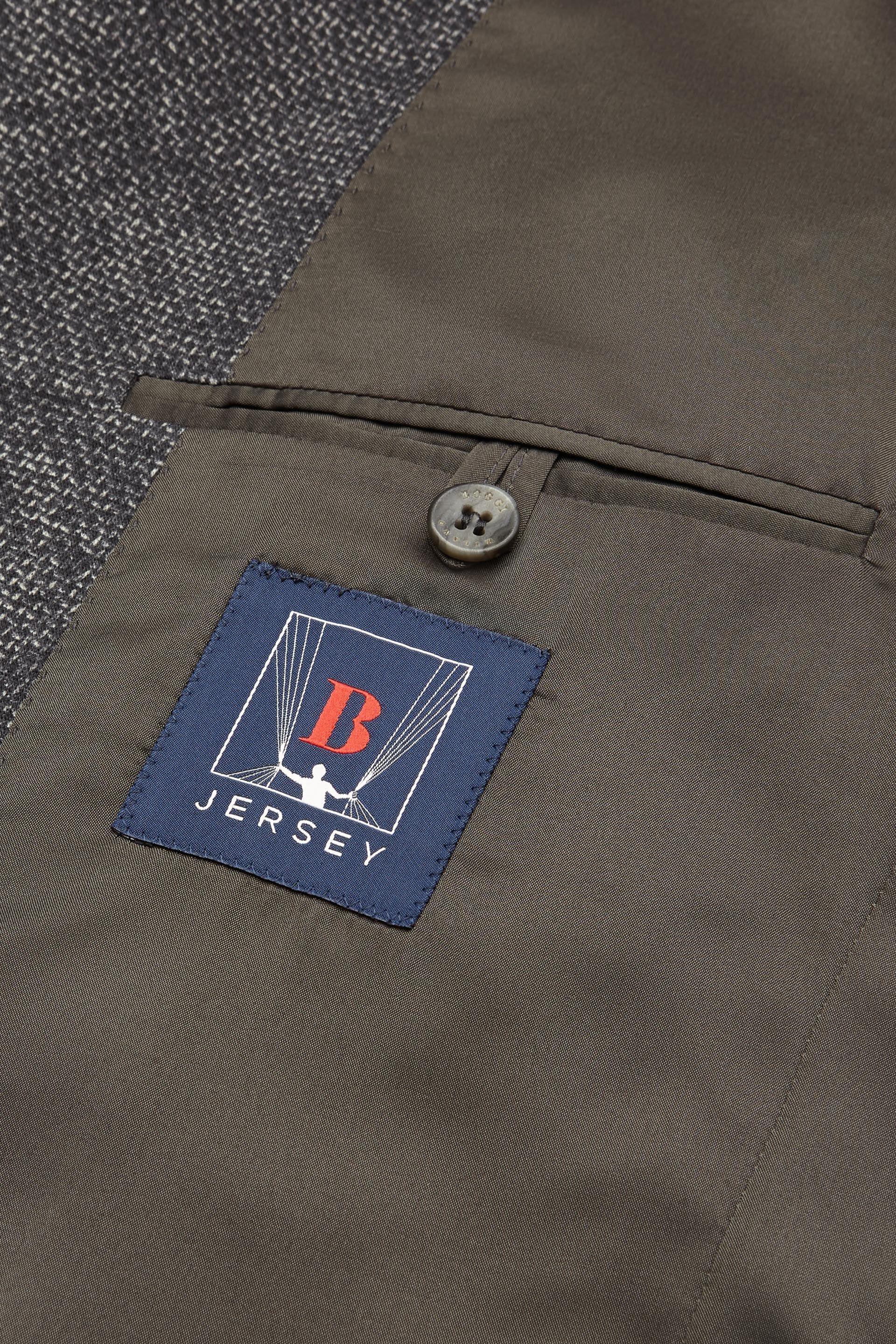 Grey Printed Wool Jersey Jacket, Grey, large image number 6