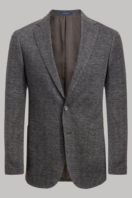 Grey Printed Wool Jersey Jacket, Grey, large image number 8