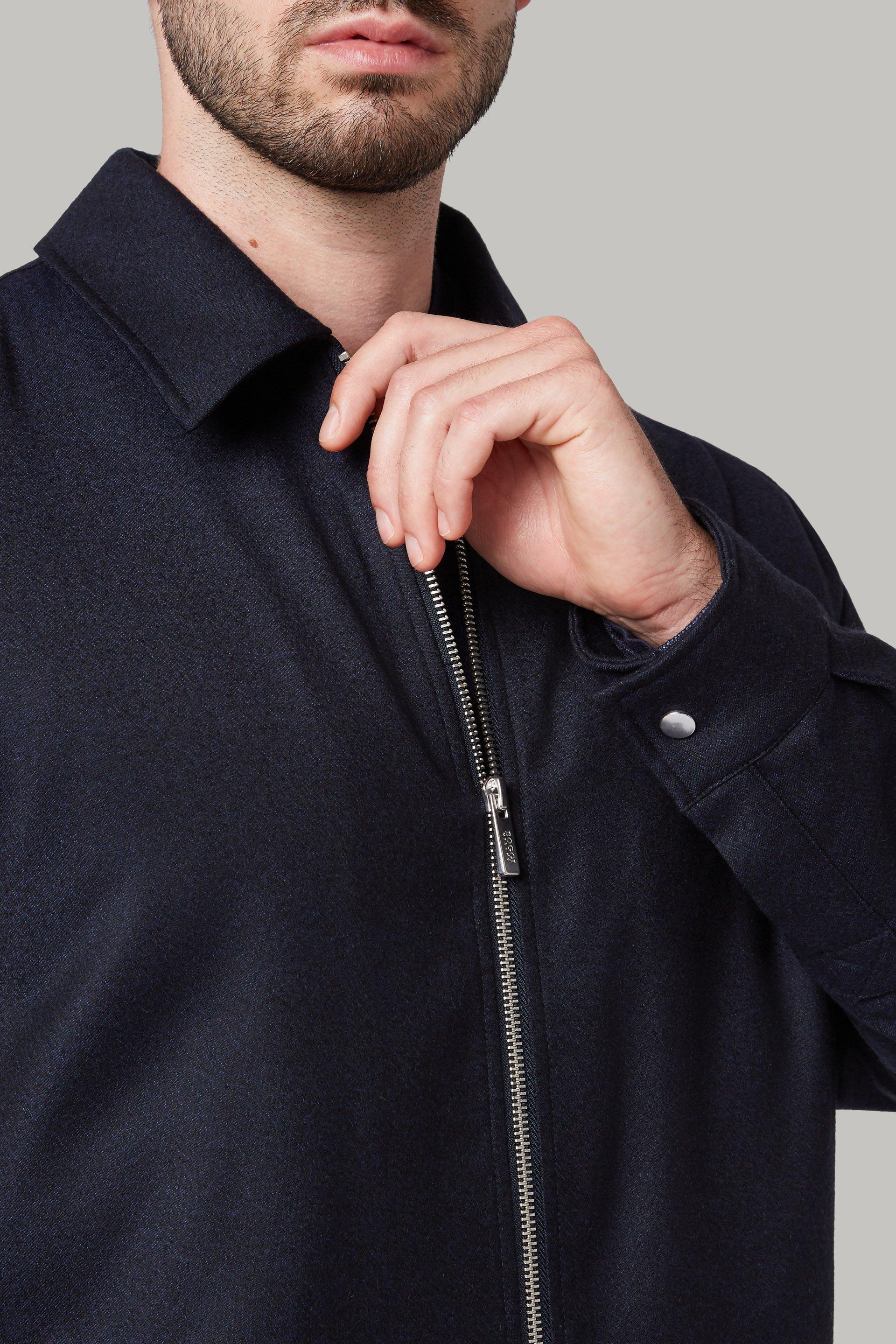 Navy Padded Flannel Jacket, 3901_NAVY, large image number 2