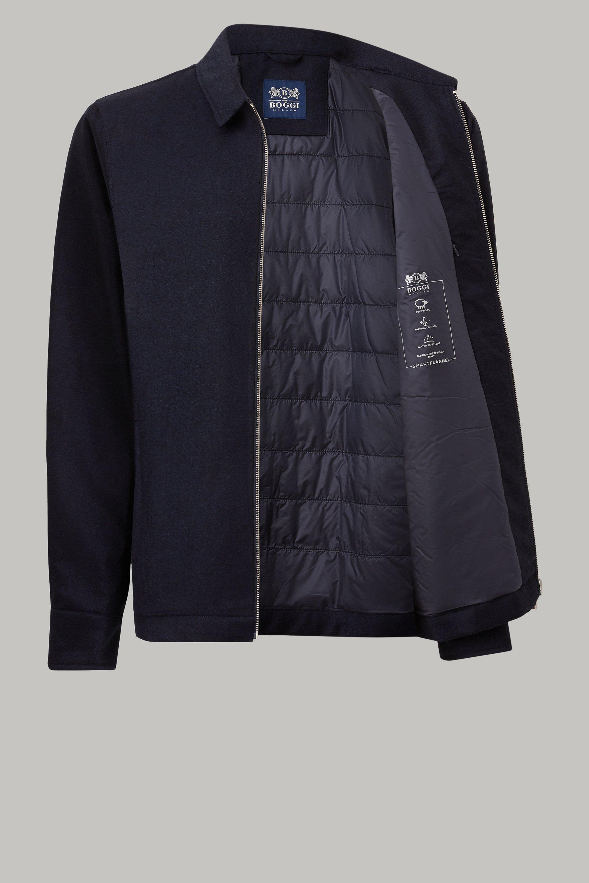 Navy Padded Flannel Jacket, 3901_NAVY, large image number 8