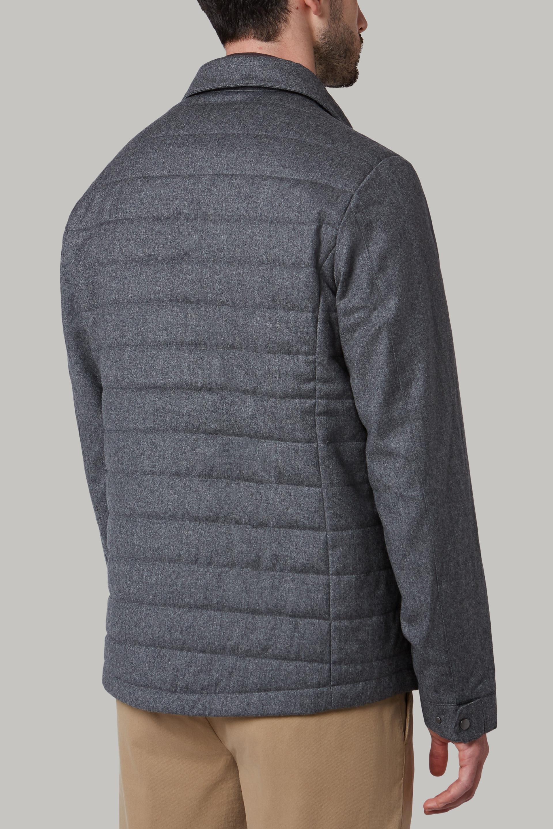 Quilted And Padded Flannel Shirt Jacket Grey, , large image number 3