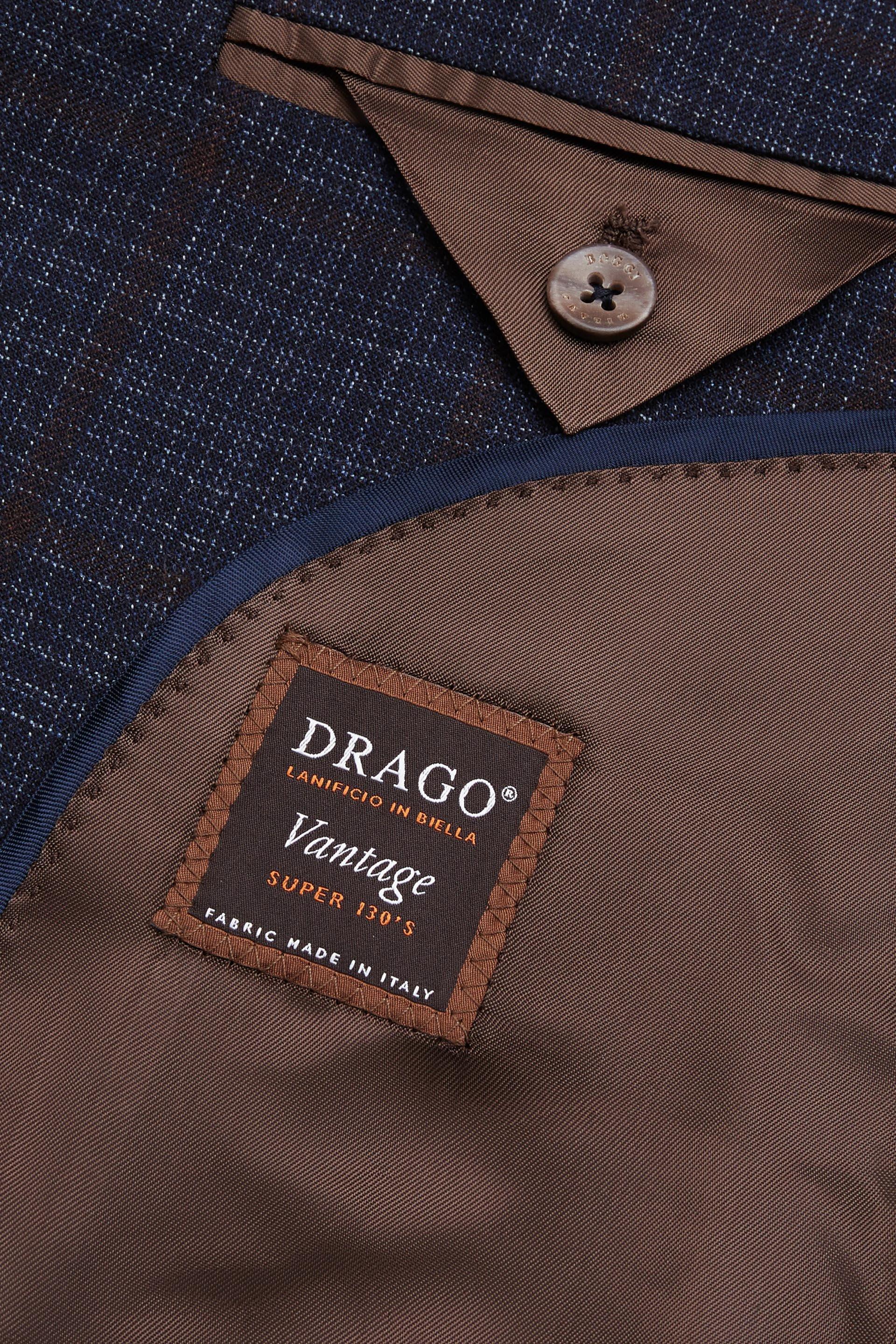 Blue Brown Checked Wool And Silk Jacket, , large image number 5