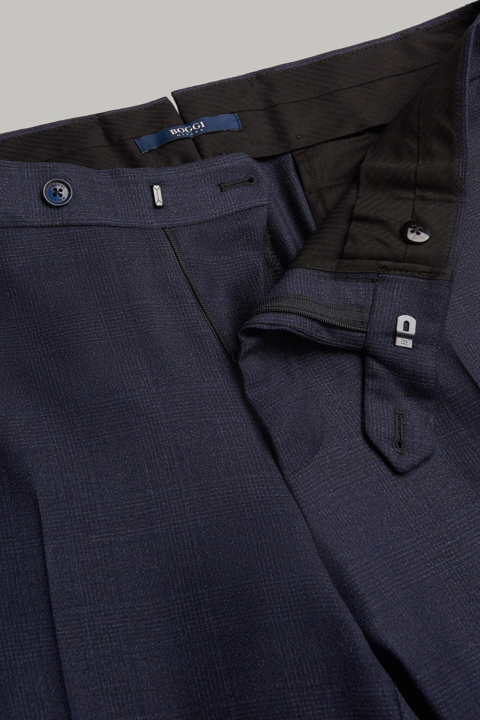 Blue Prince Of Wales Check Wool Suit For Men - Regular, 3901_BLU, large image number 9