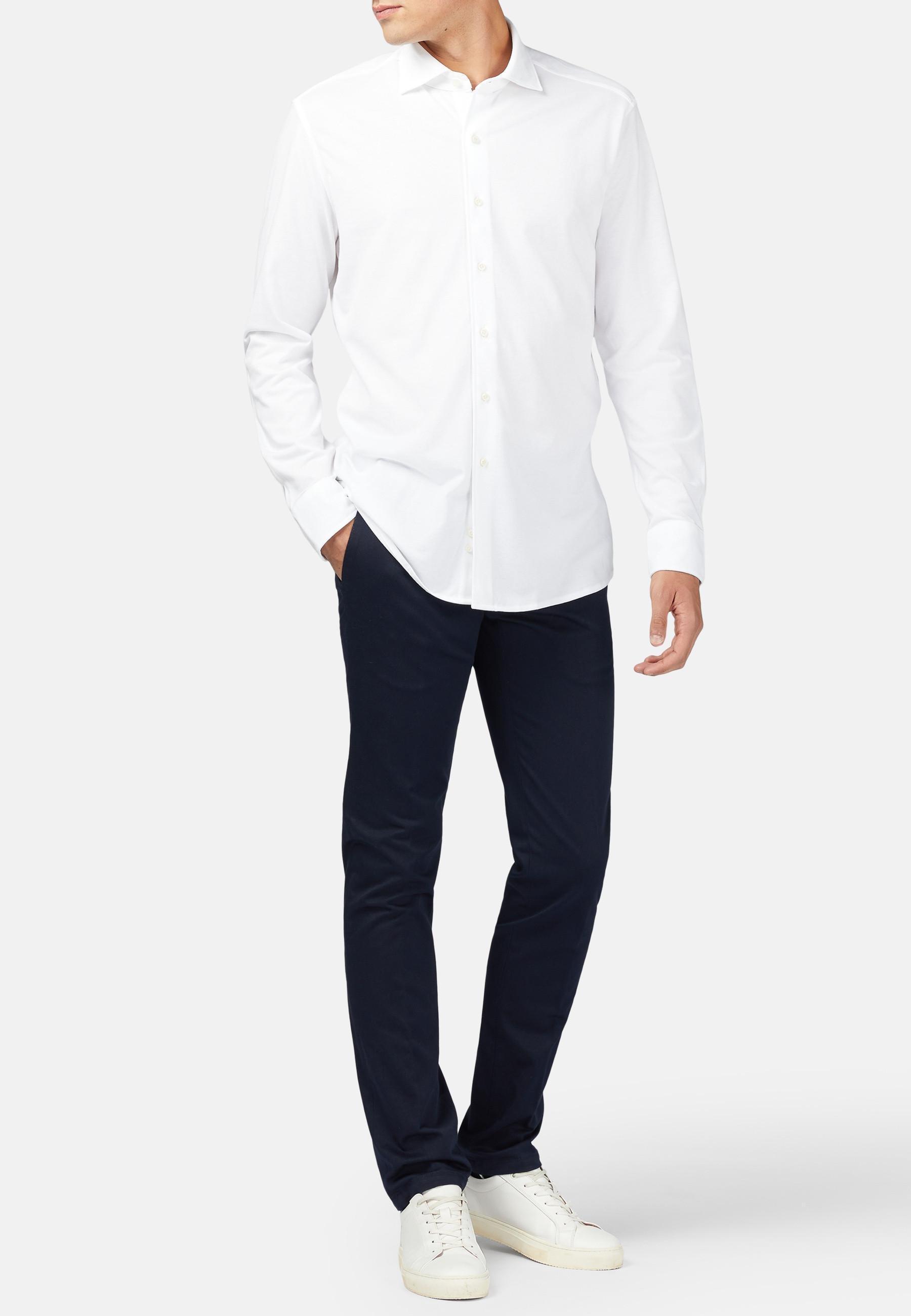 White Cotton Pique Polo Shirt, , medium