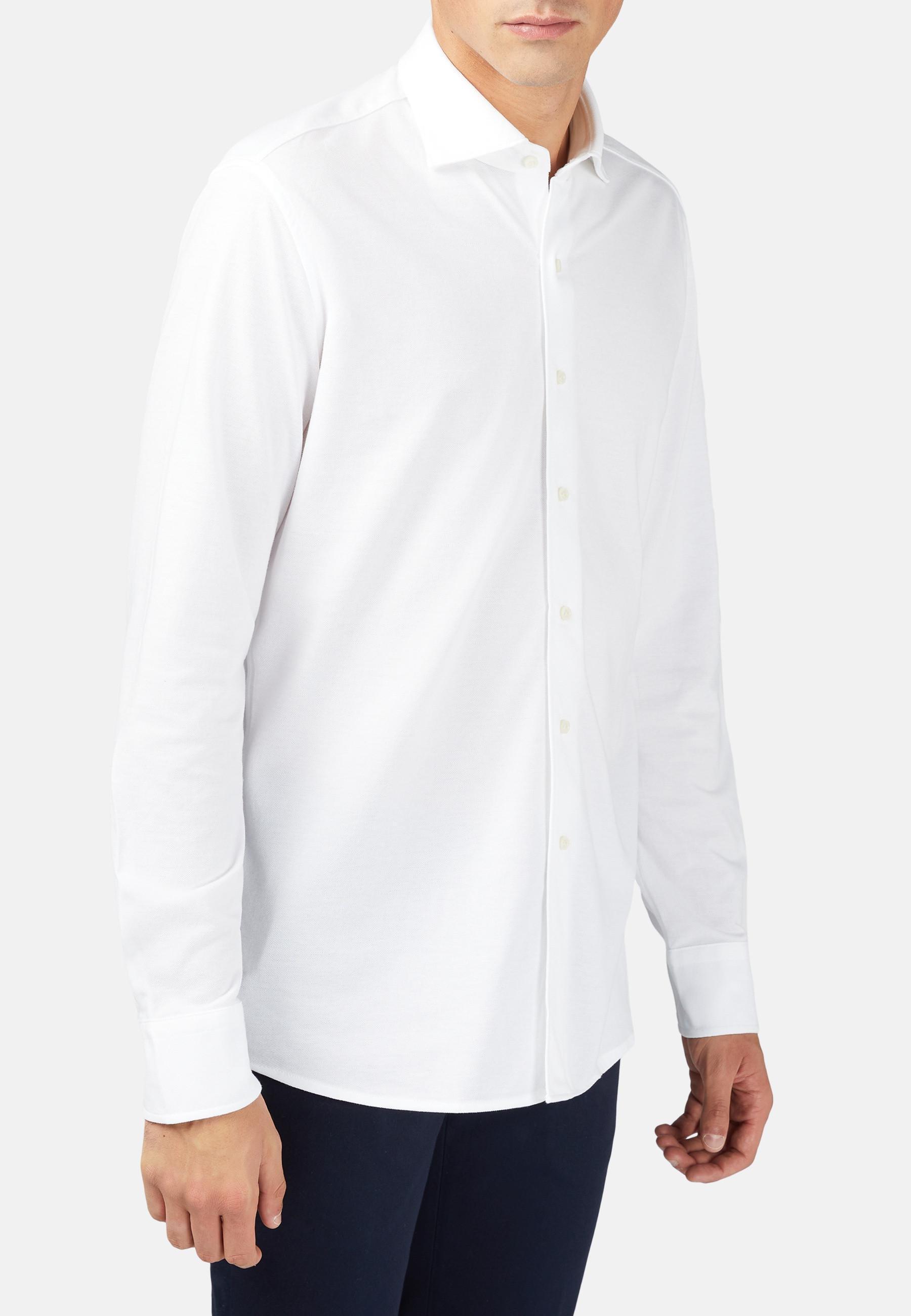 White Cotton Pique Polo Shirt, , large image number 1