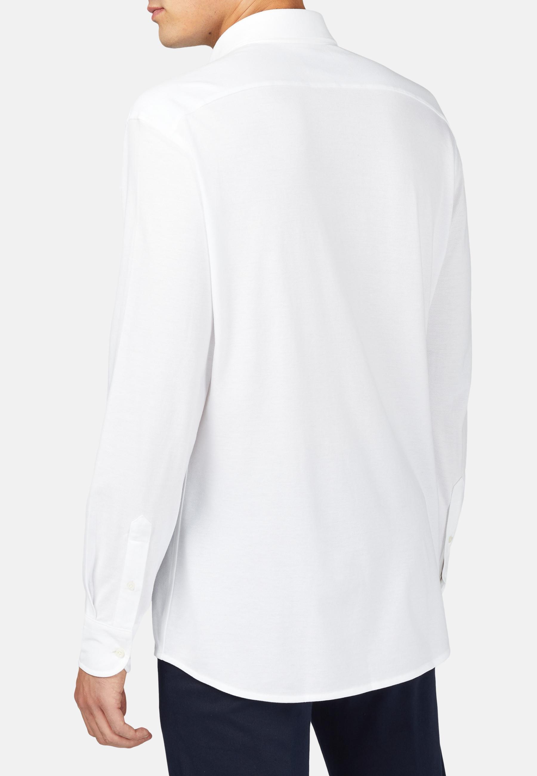 White Cotton Pique Polo Shirt, , large image number 2