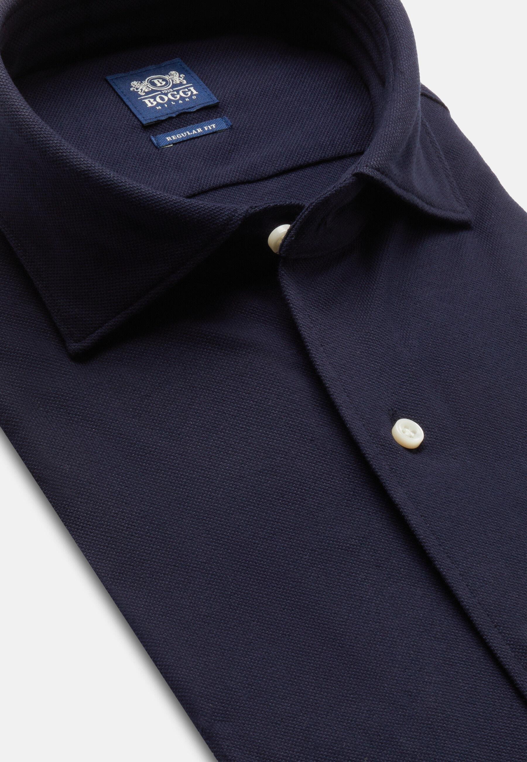 Polo Shirt in Cotton Piqu&eacute; Regular Fit, Navy Blue, Navy blue, large image number 4