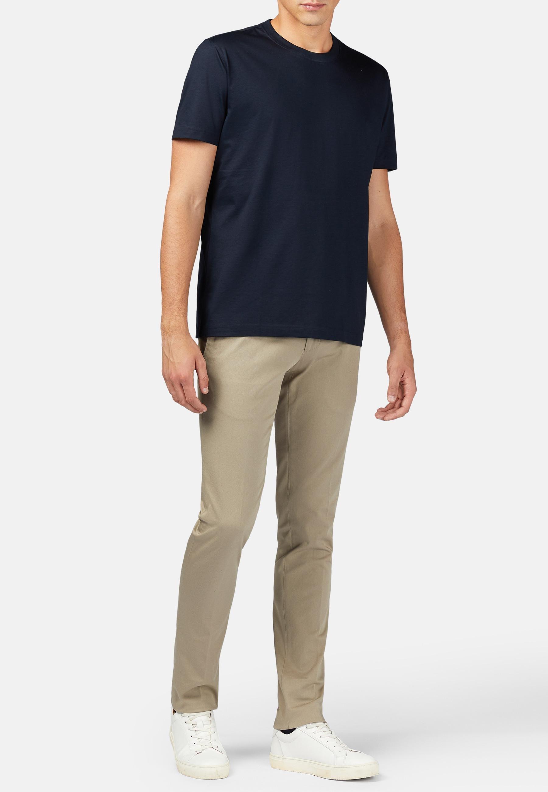 Blue Pima Cotton Jersey T-Shirt, , large image number 0