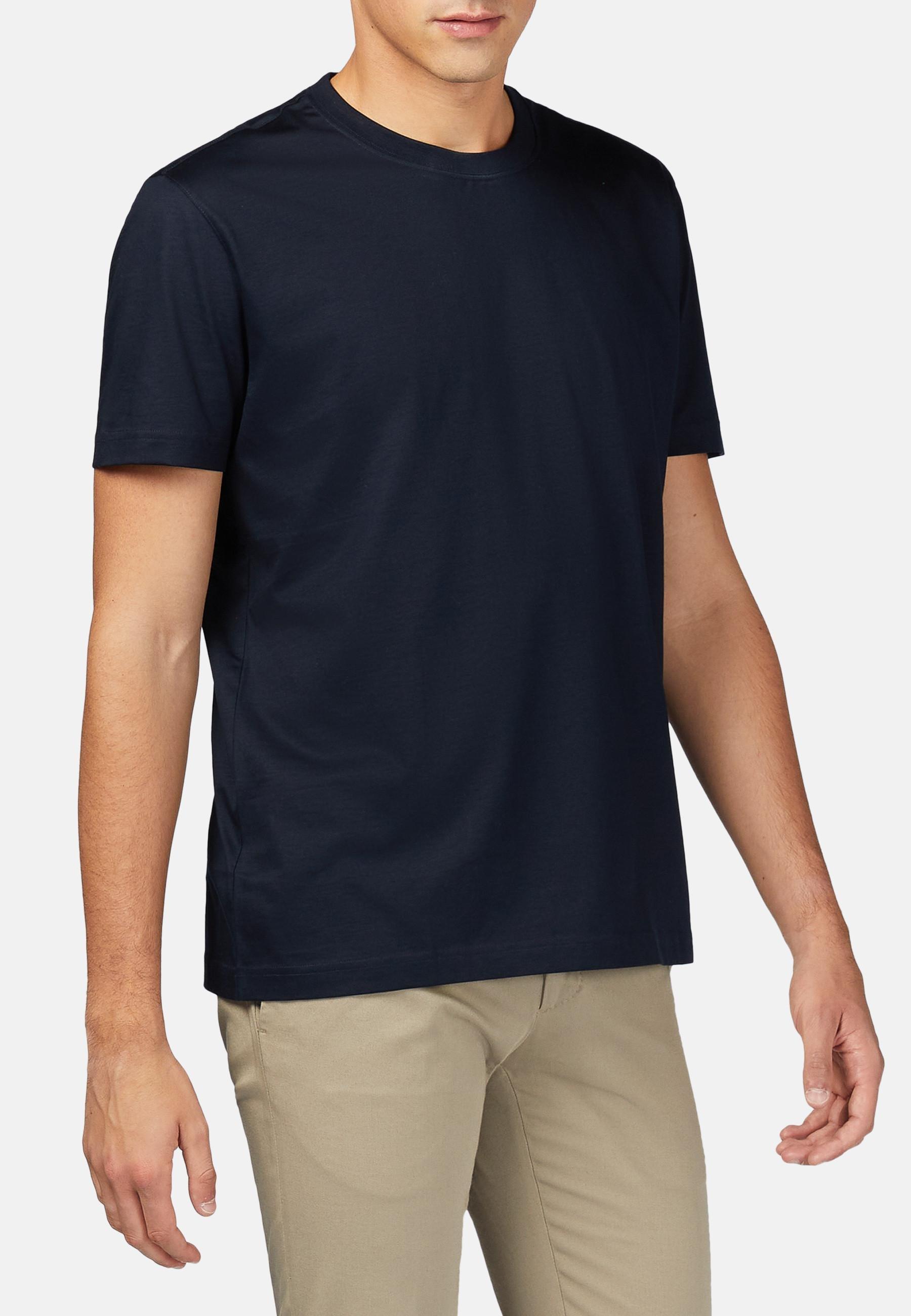 Blue Pima Cotton Jersey T-Shirt, , large image number 1