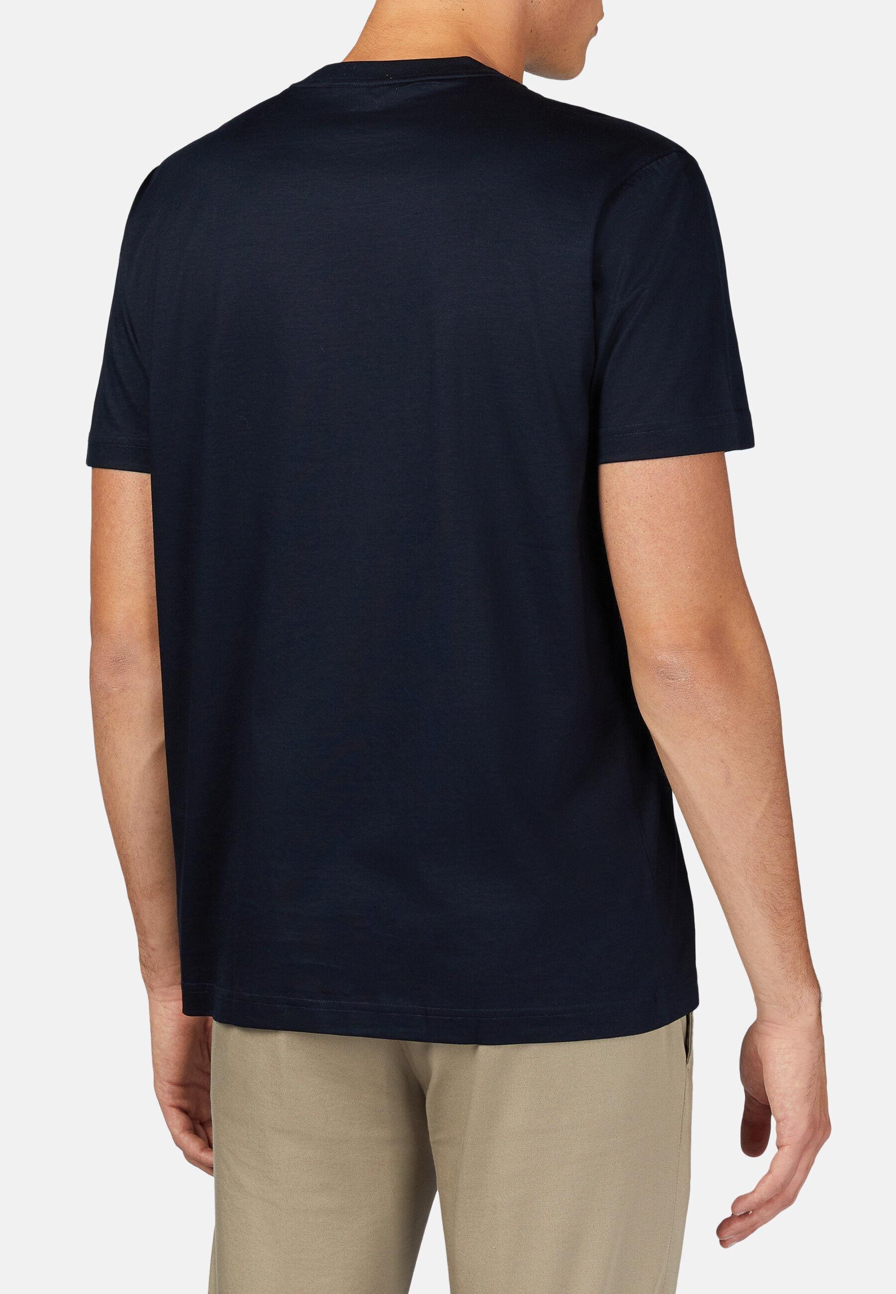تي شيرت جيرسي من قطن بيما باللون الأزرق, Navy blue, large image number 3