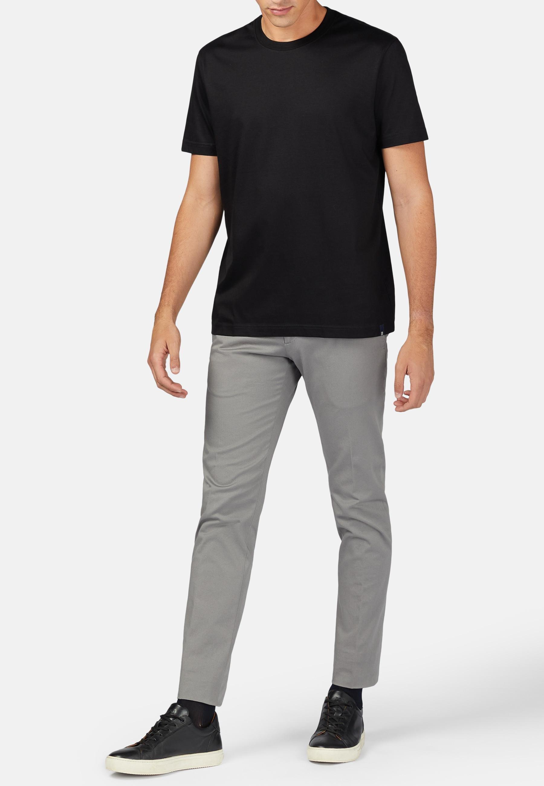 Black Pima Cotton Jersey T-Shirt, , large image number 0