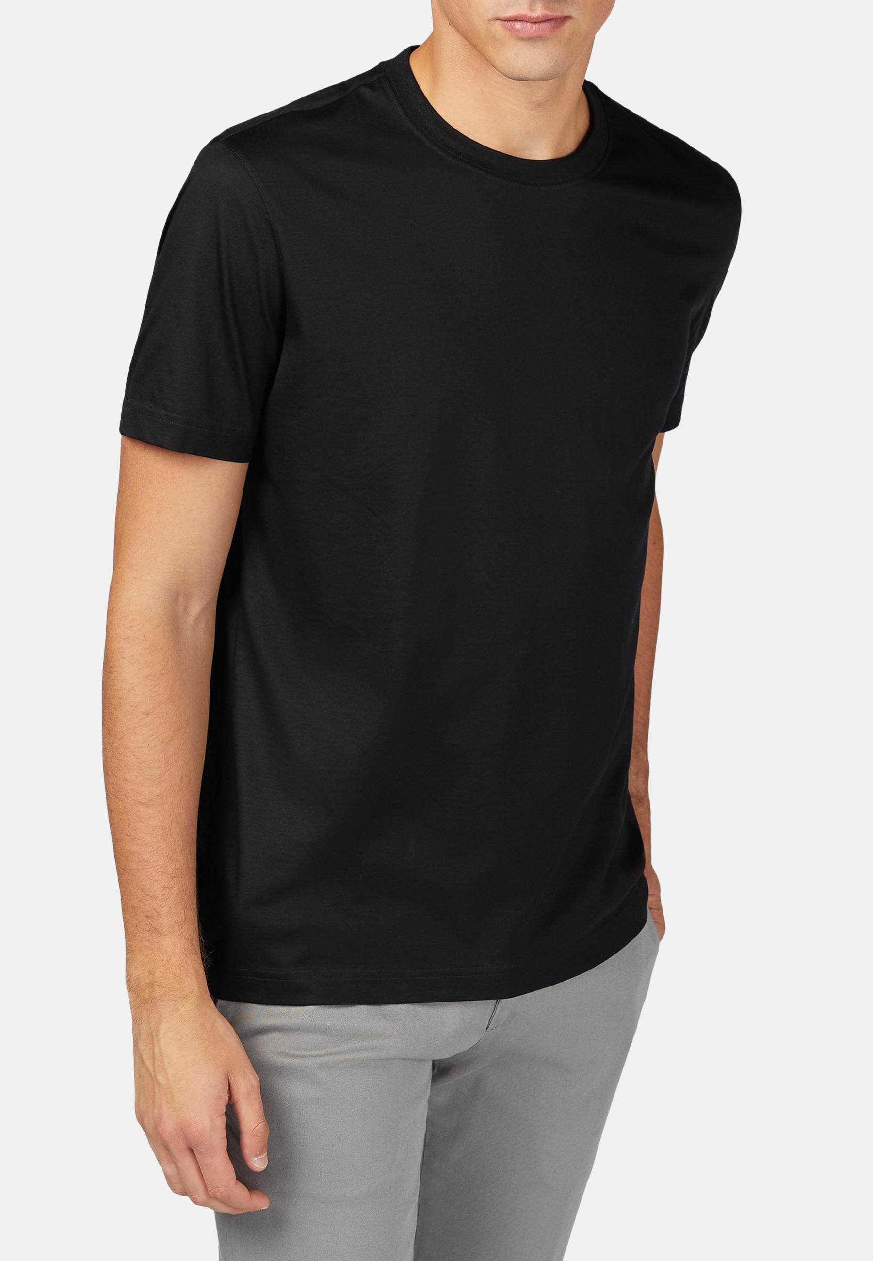 Black Pima Cotton Jersey T-Shirt, , large image number 1
