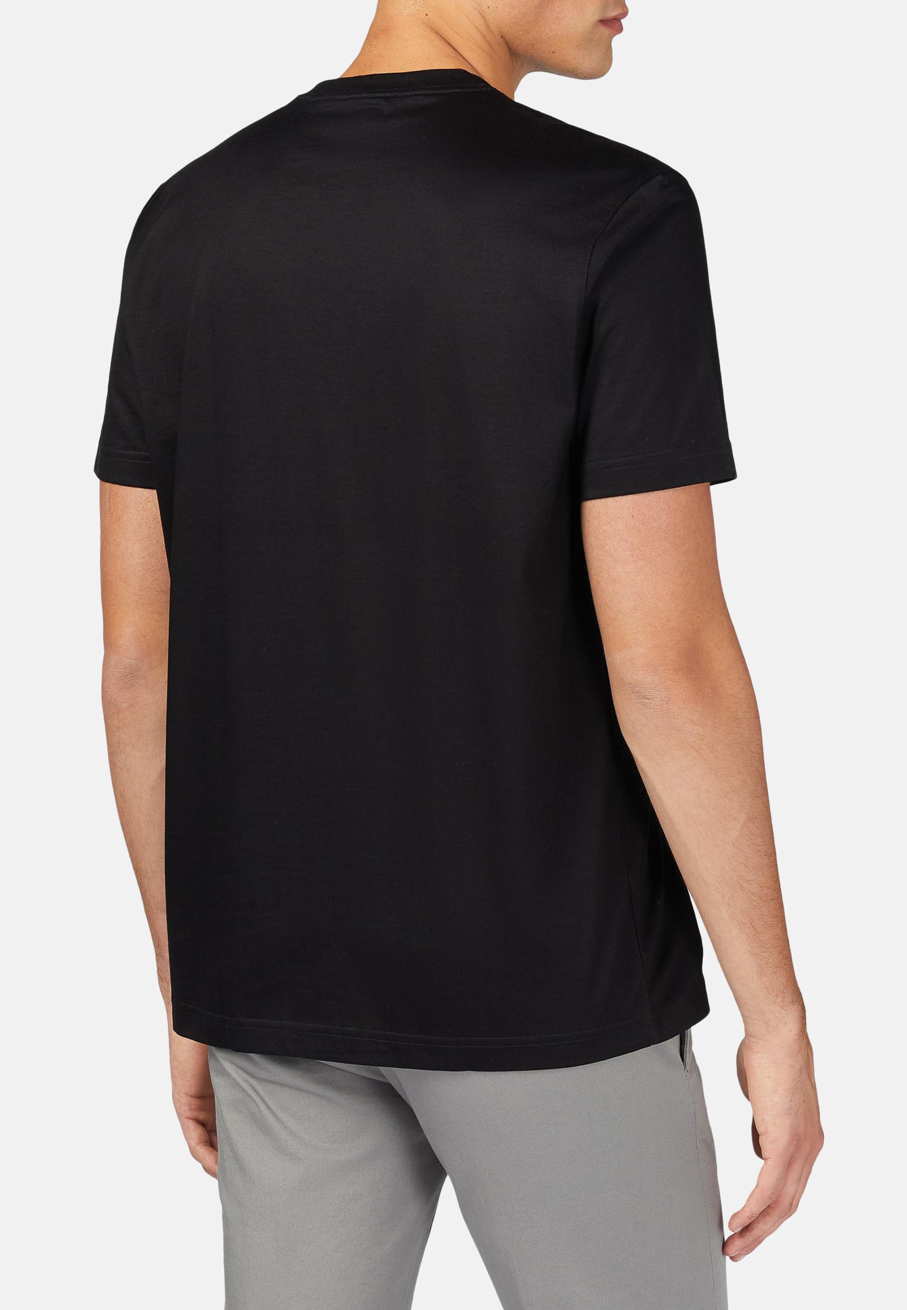 Black Pima Cotton Jersey T-Shirt, , large image number 2