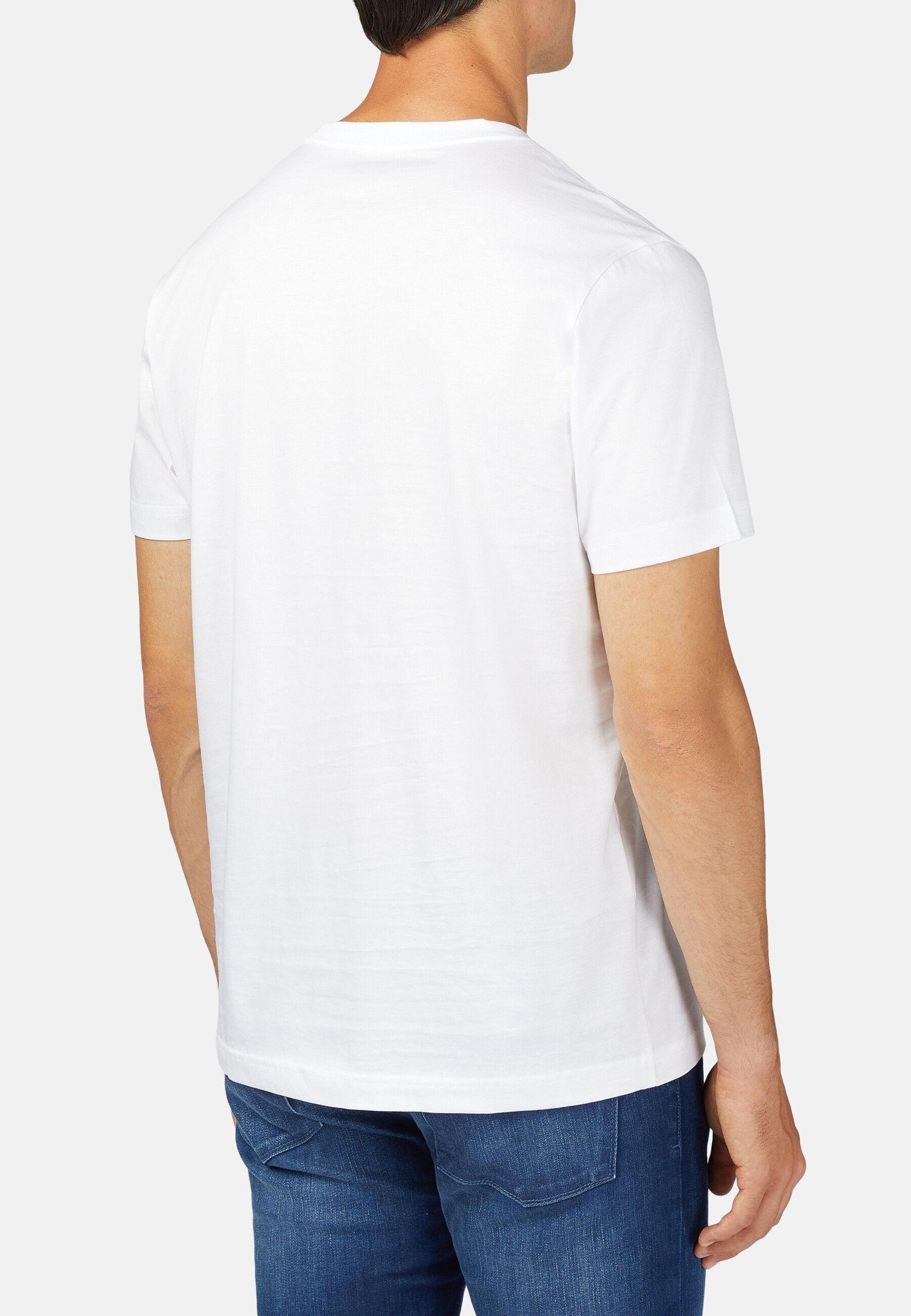 تي شيرت جيرسي من قطن بيما باللون الأبيض, White, large image number 3