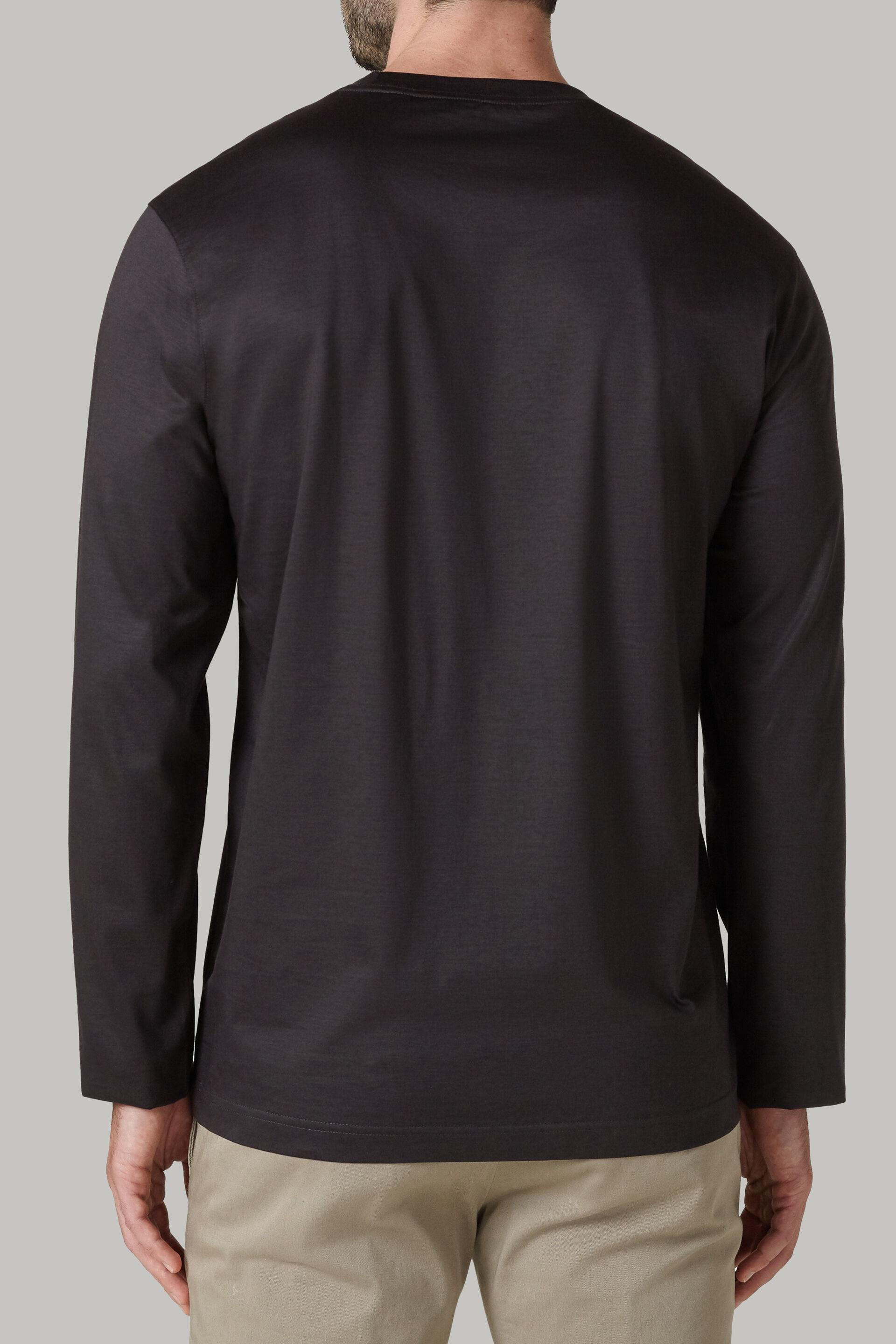 Long-Sleeved Pima Cotton Jersey T-Shirt, Charcoal, large image number 2