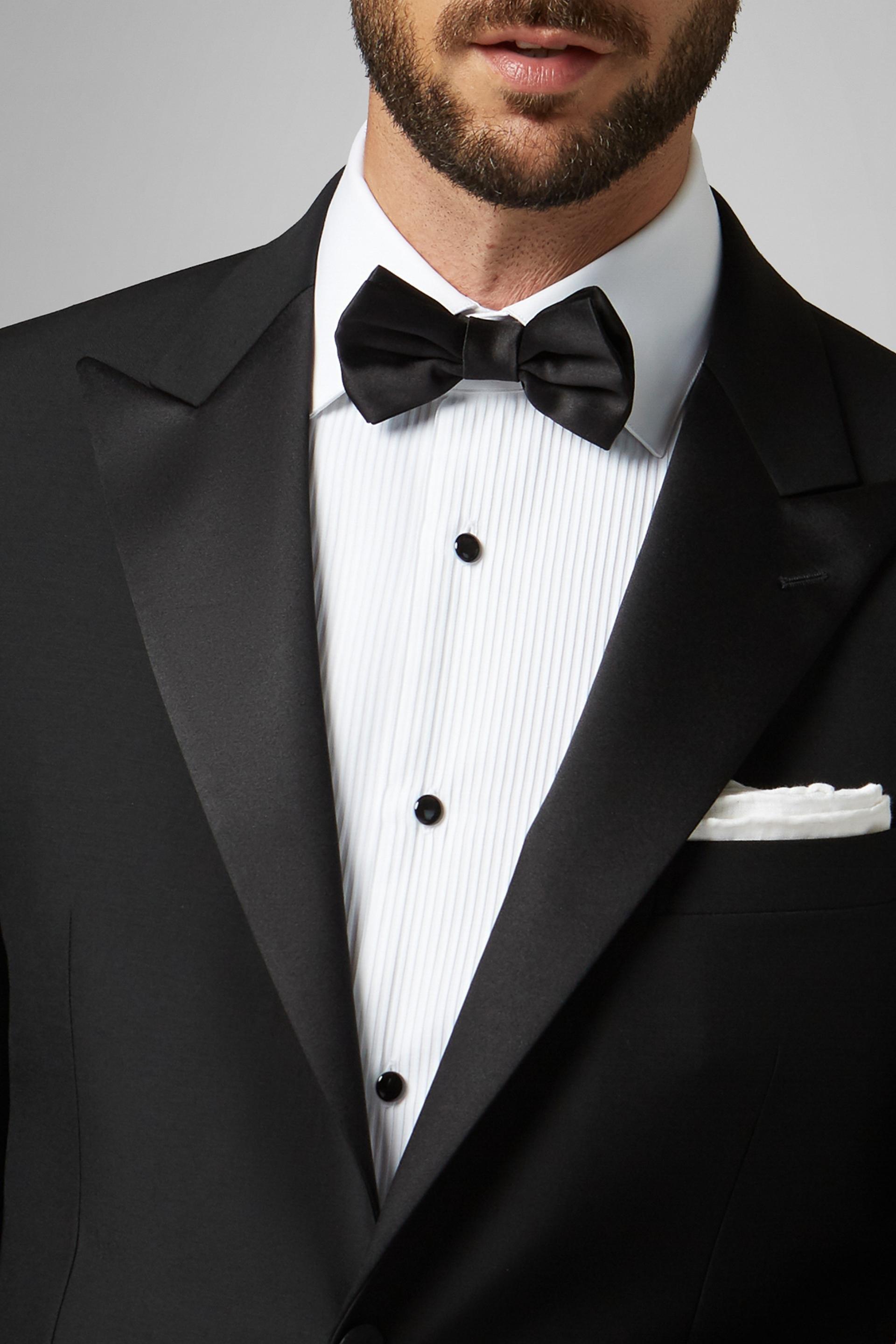 Black Peak Lapel Smoking Blazer, , large image number 1