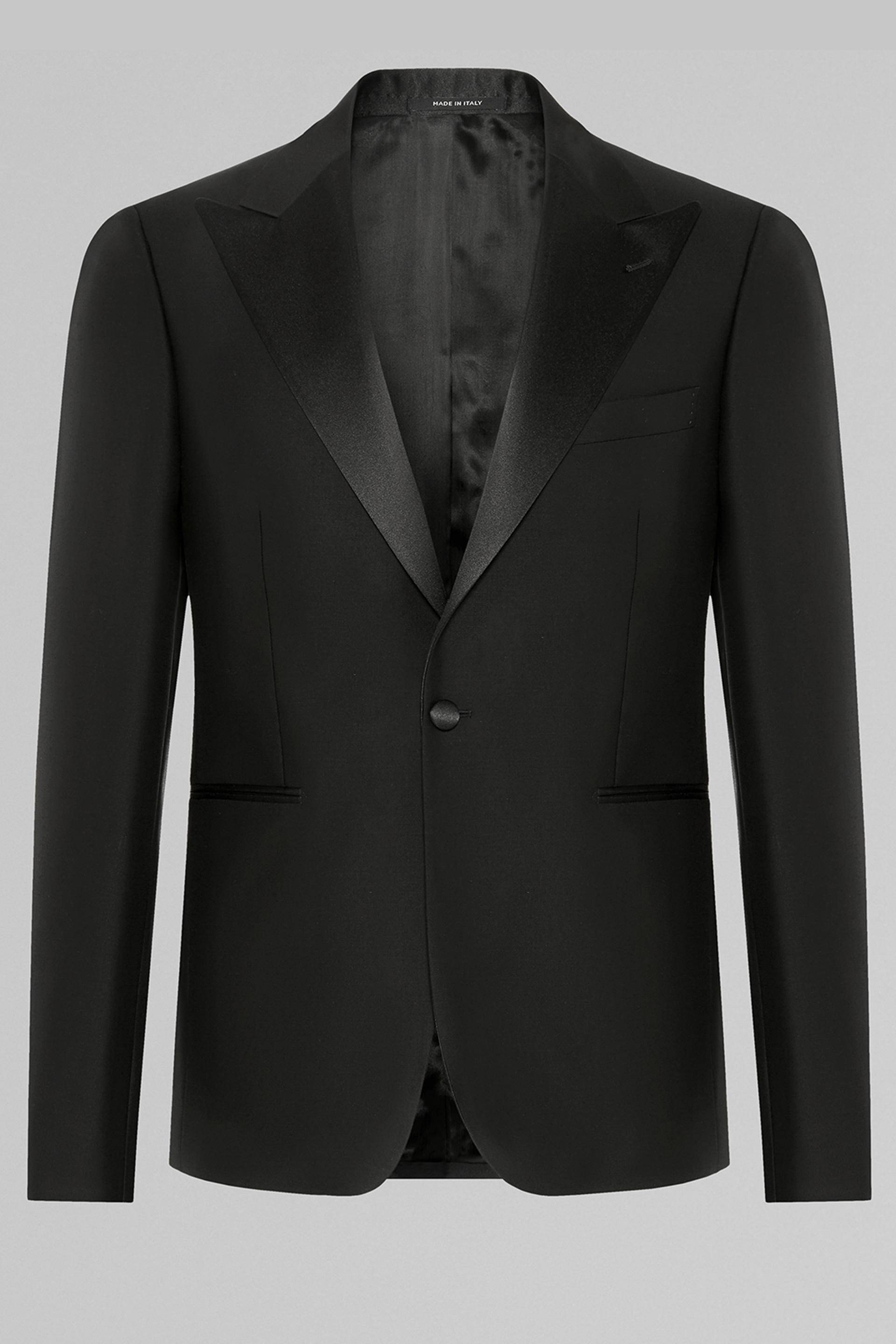 Black Peak Lapel Smoking Blazer, , large image number 2