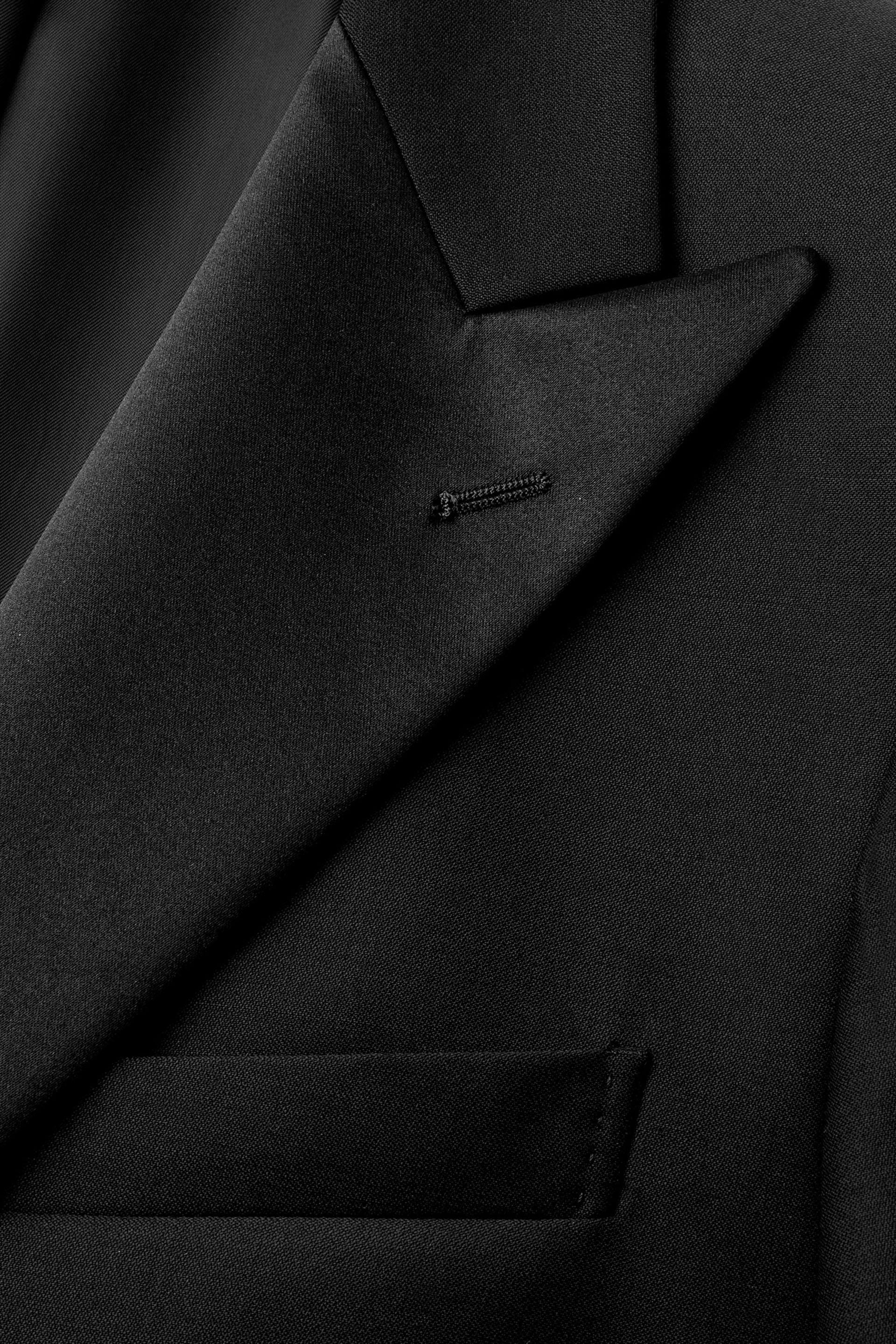 Black Peak Lapel Smoking Blazer, , large image number 3