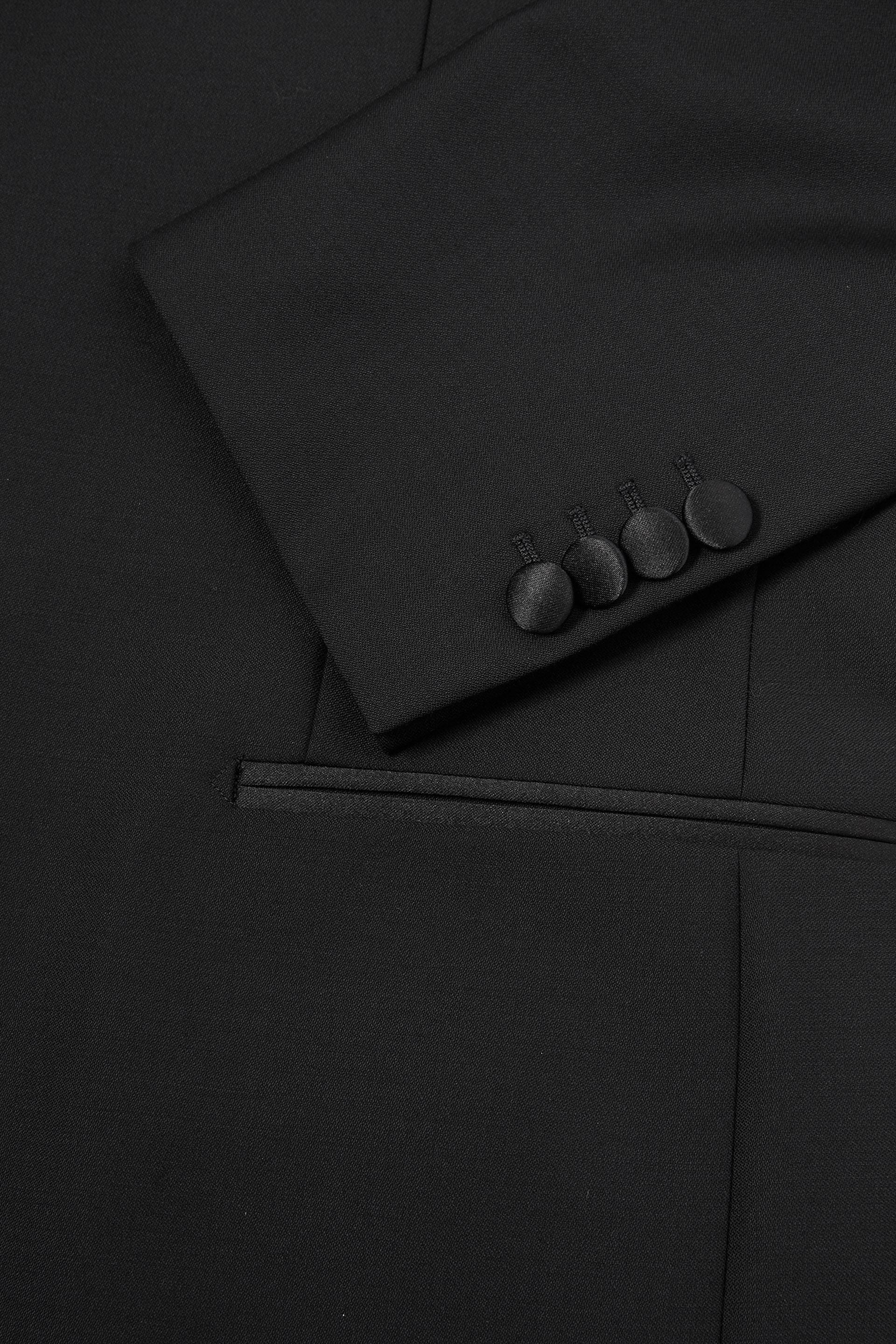 Black Peak Lapel Smoking Blazer, , large image number 4
