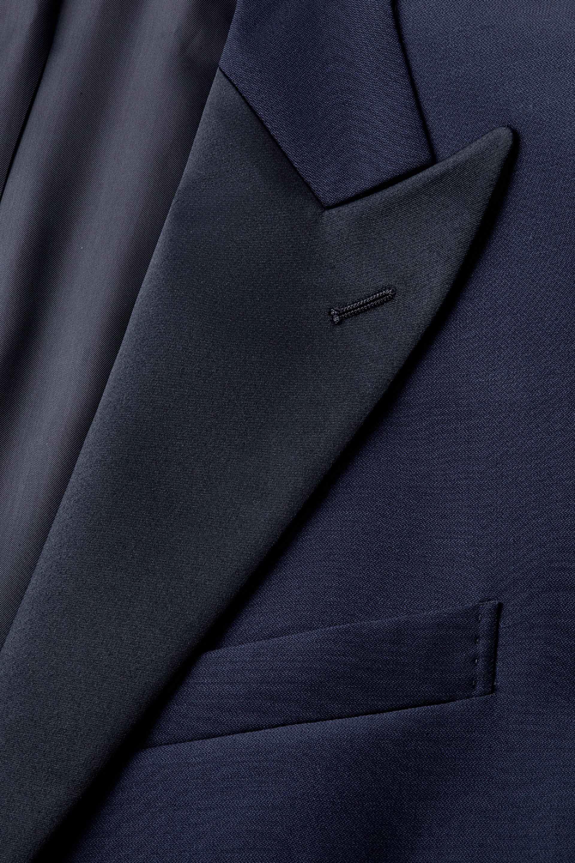 Navy Wool Peak Lapels Tuxedo Jacket, , large image number 2