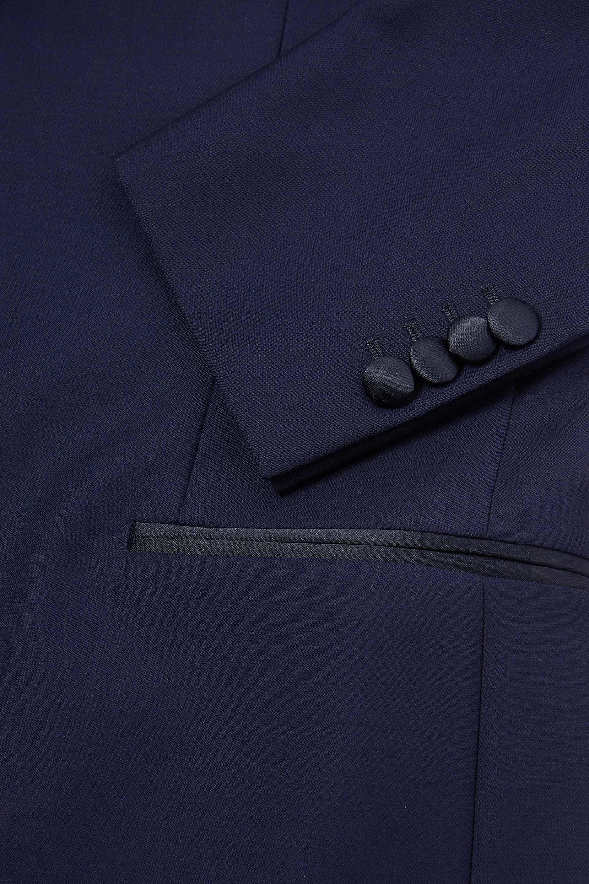 Navy Wool Peak Lapels Tuxedo Jacket, , large image number 3