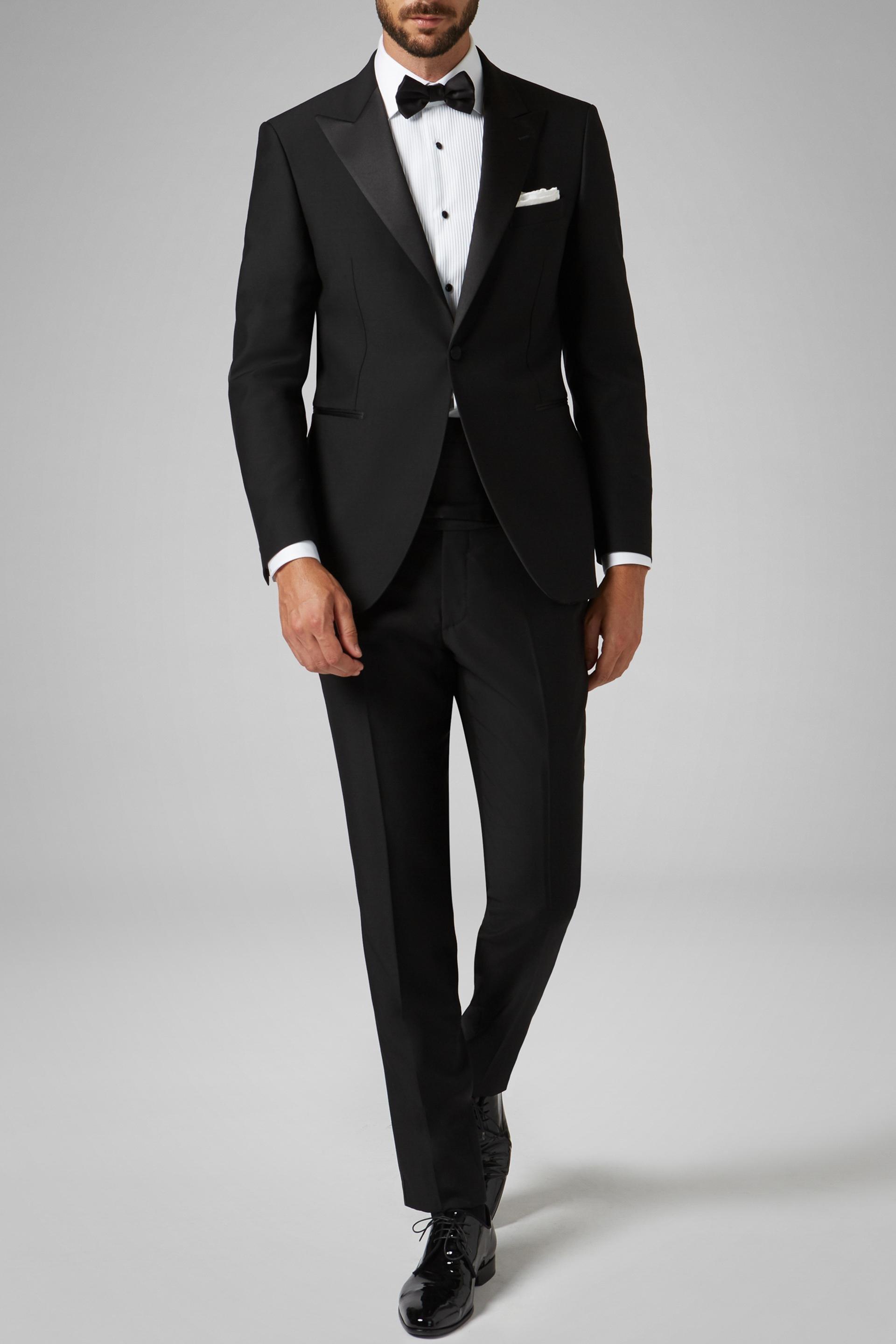 Black Satin Side Stripes Smoking Trousers, , large image number 0