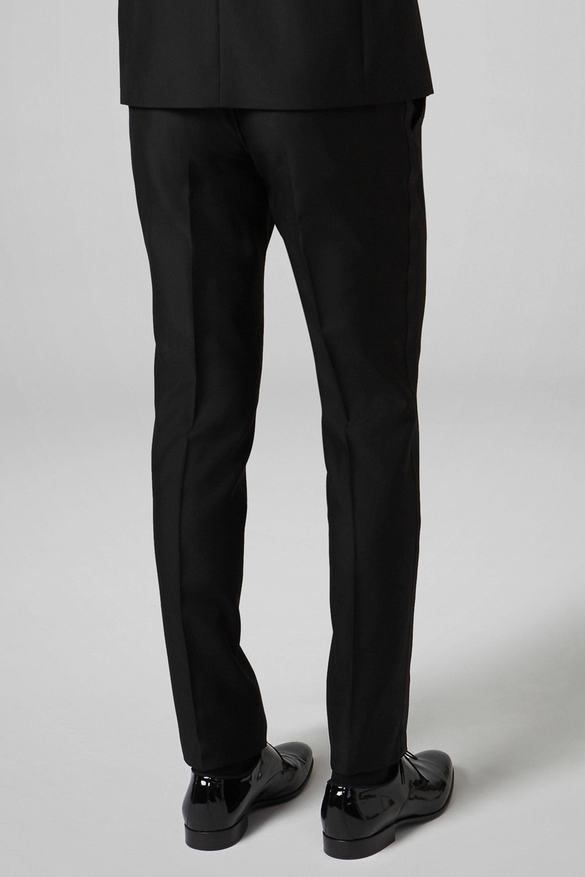 Black Satin Side Stripes Smoking Trousers, , large image number 2