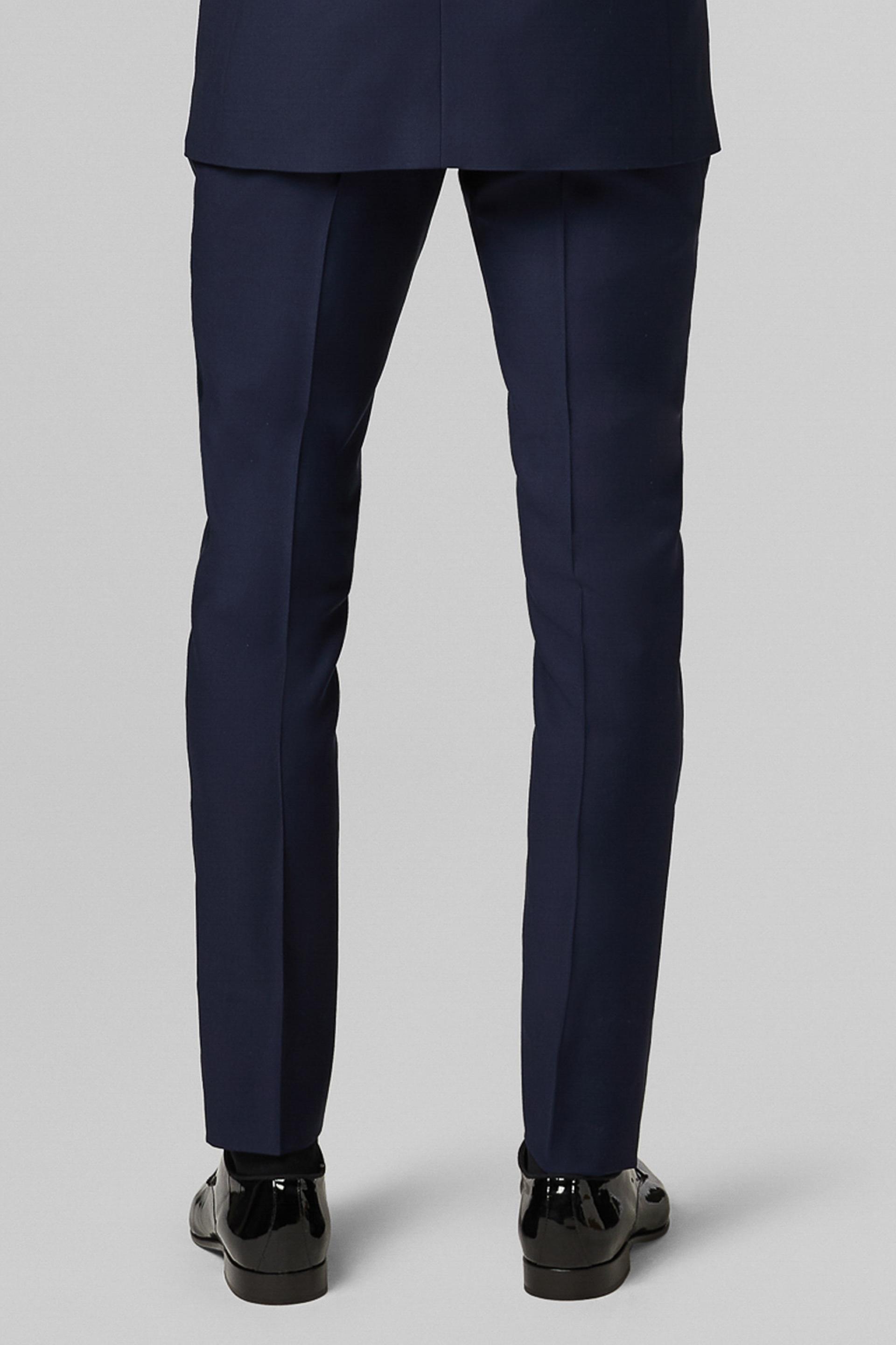 Blue Satin Side Stripes Smoking Trousers, , large image number 2
