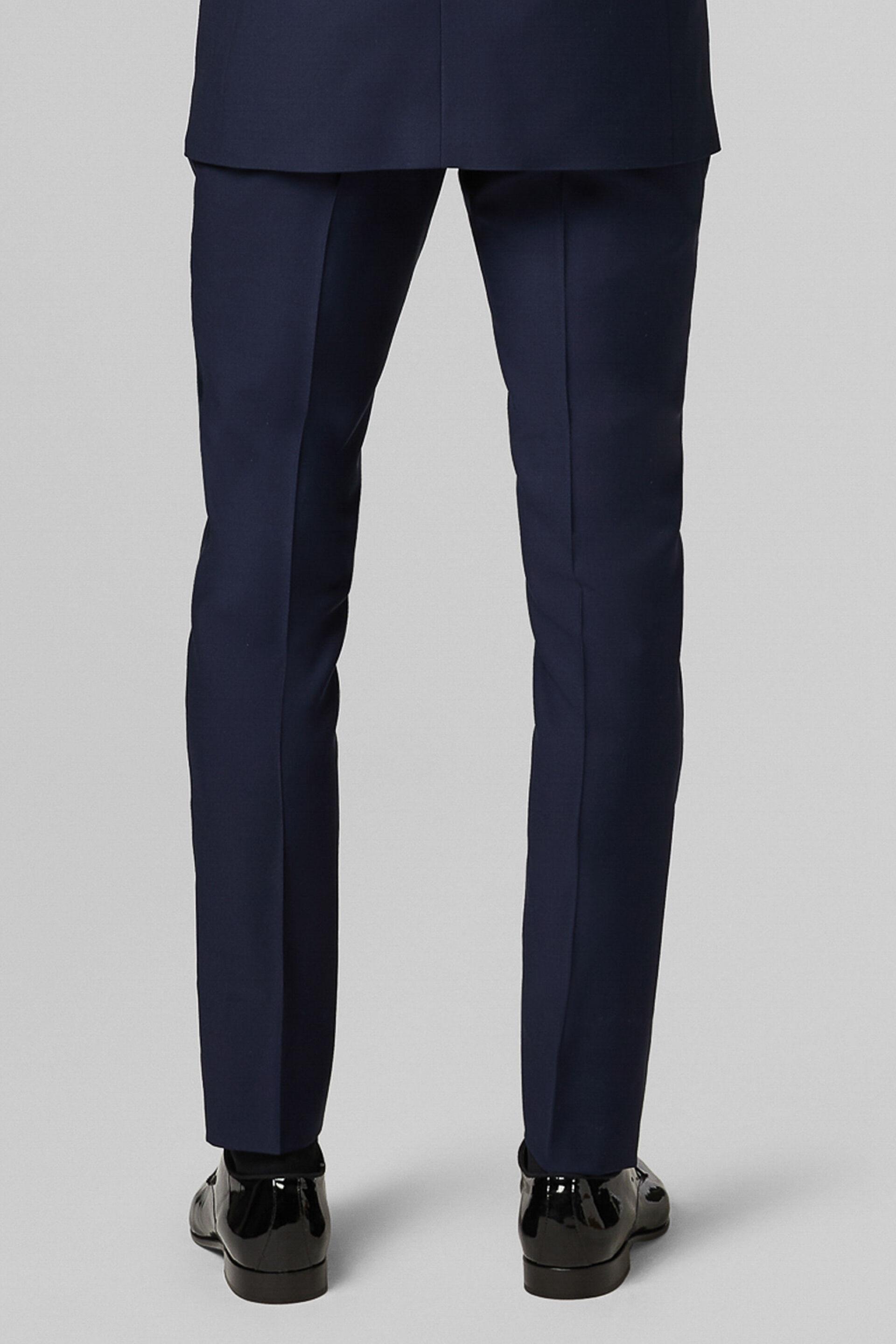Solid Formal Full Length Trousers Navy, Navy blue, medium
