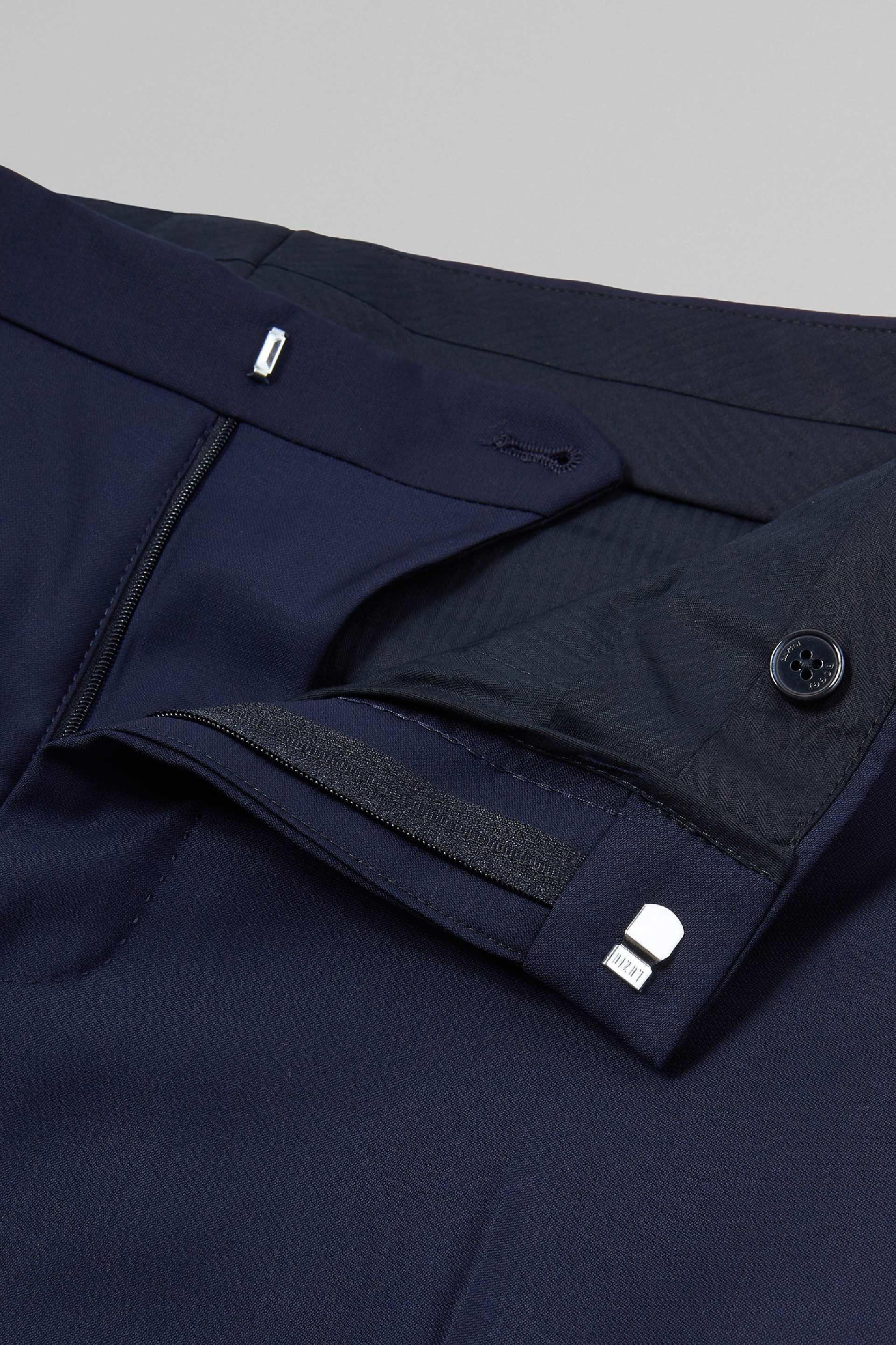 Blue Satin Side Stripes Smoking Trousers, , large image number 3