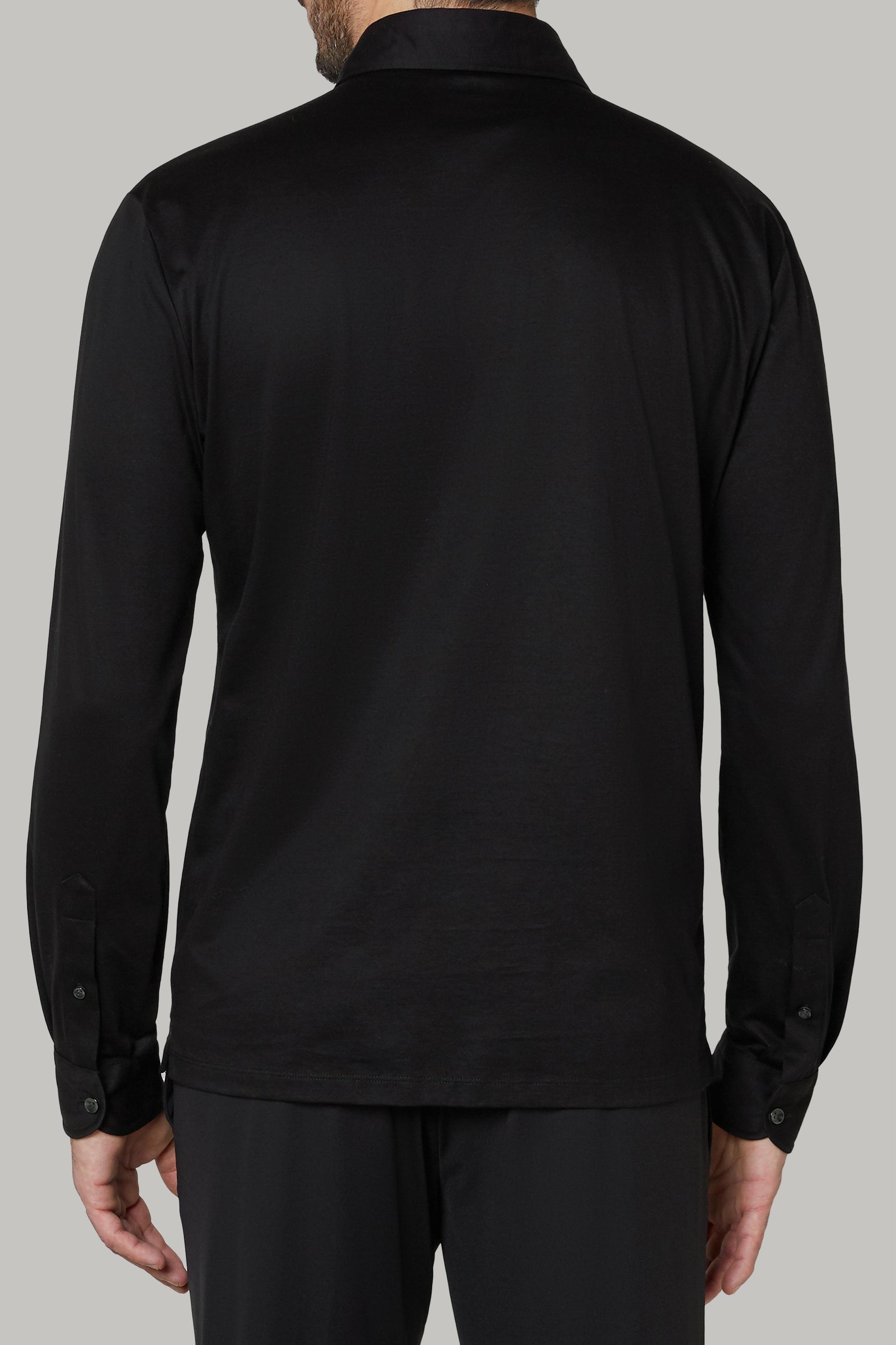 Black Pima Cotton Jersey Polo Shirt, , large image number 3