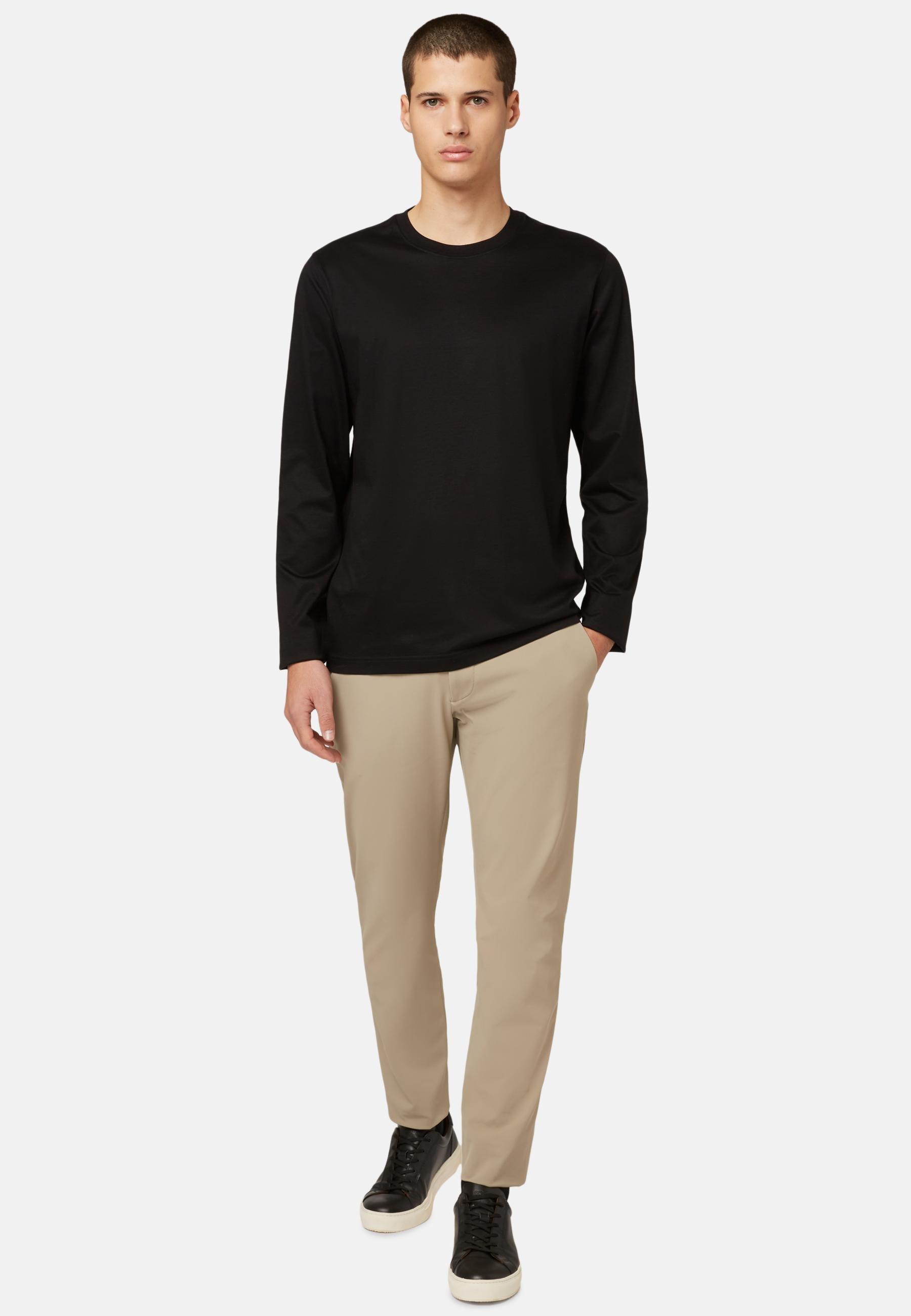 Beige B-Tech Stretch Performance Nylon Trousers, , medium