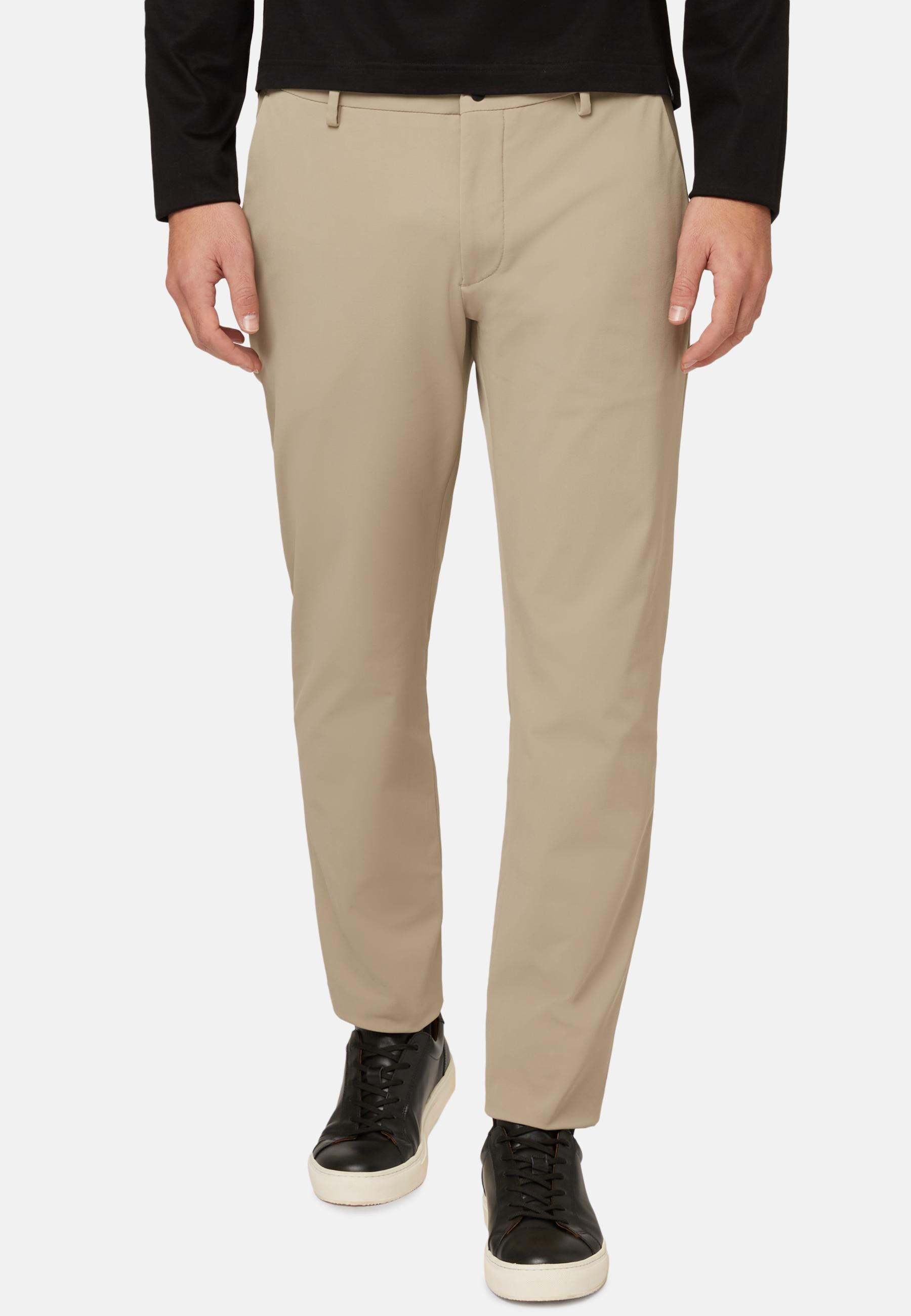 Beige B-Tech Stretch Performance Nylon Trousers, , large image number 1