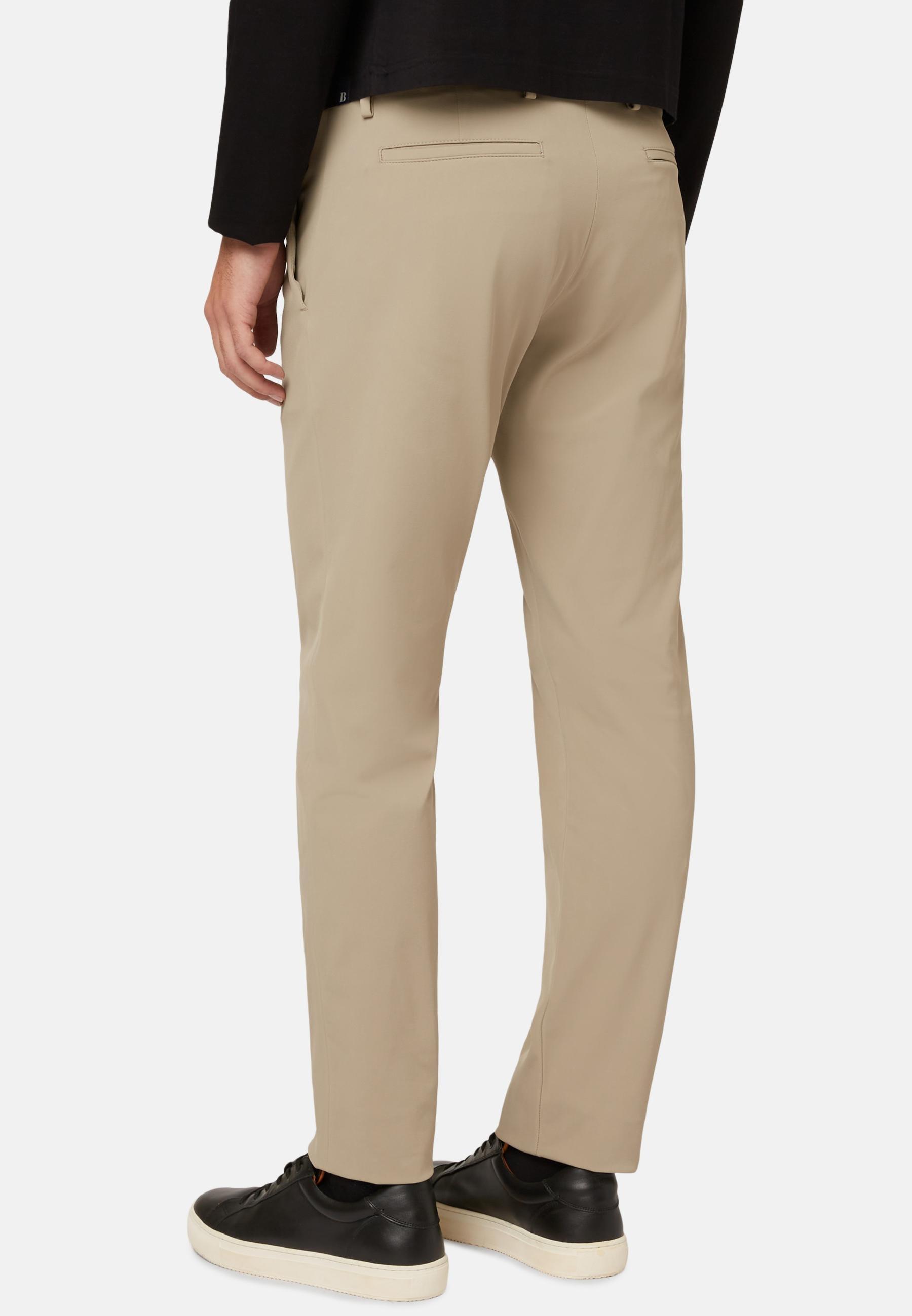 Beige B-Tech Stretch Performance Nylon Trousers, , large image number 2