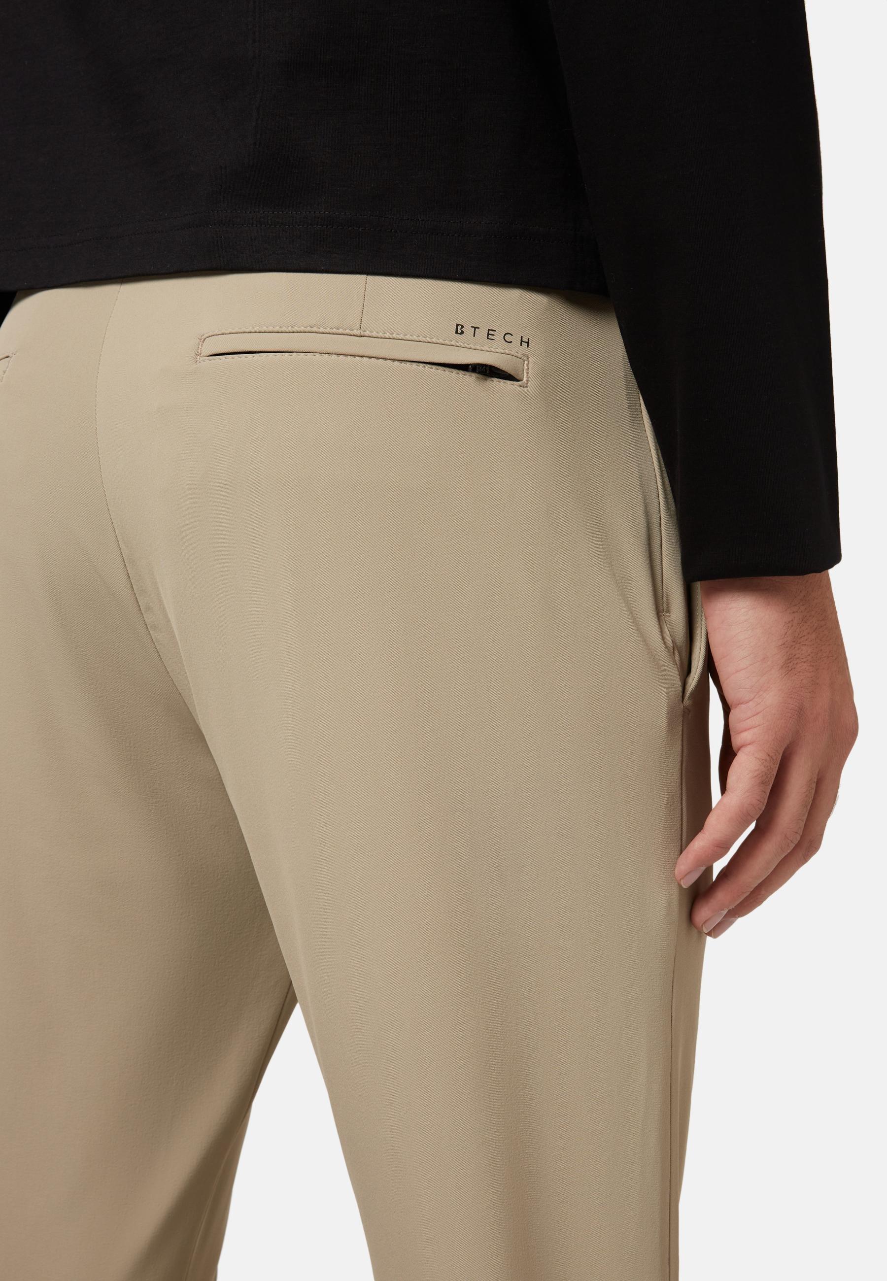 B Tech Stretch Performance Nylon Trousers Beige, 3901_BEIG, large image number 6