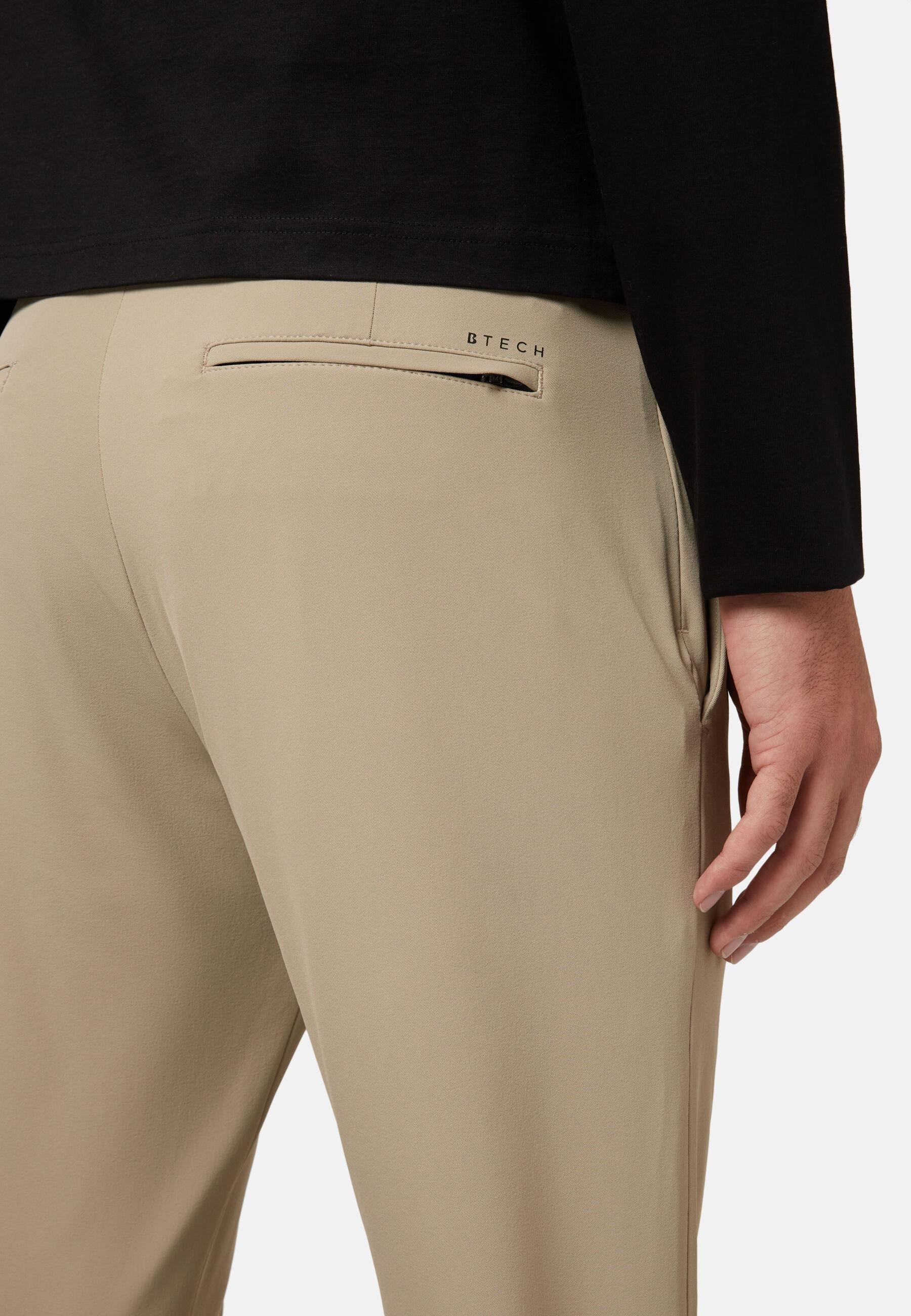 B Tech Stretch Performance Nylon Trousers Beige, Beige, large image number 7