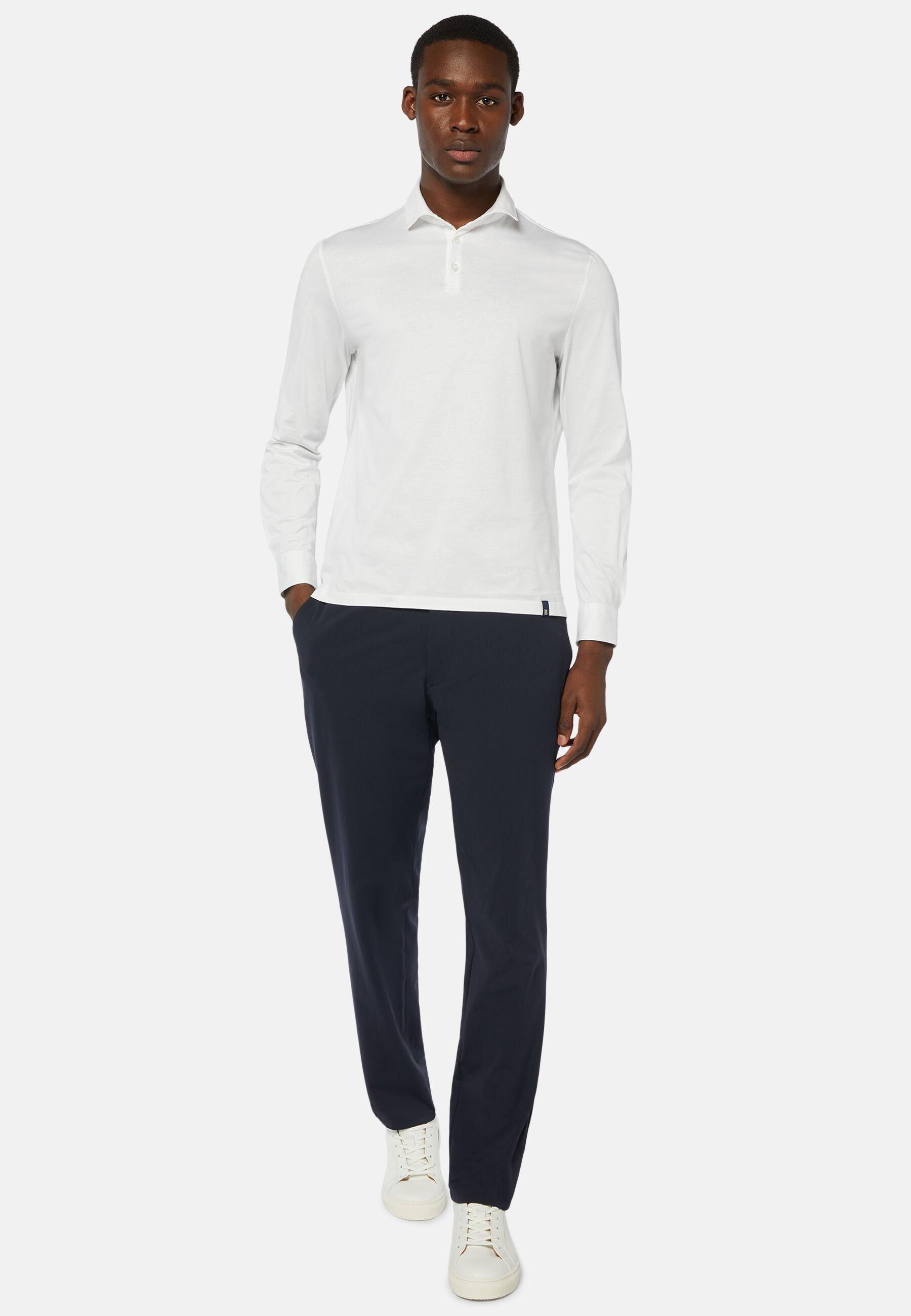 B Tech Stretch Nylon Trousers Blue, Navy blue, large image number 4